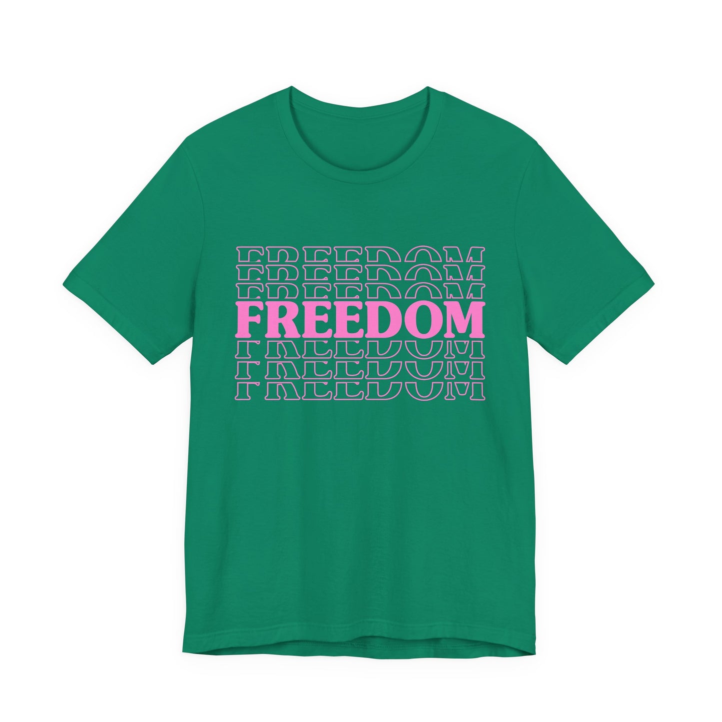 Freedom Text Graphic Unisex Cotton T-Shirt a8