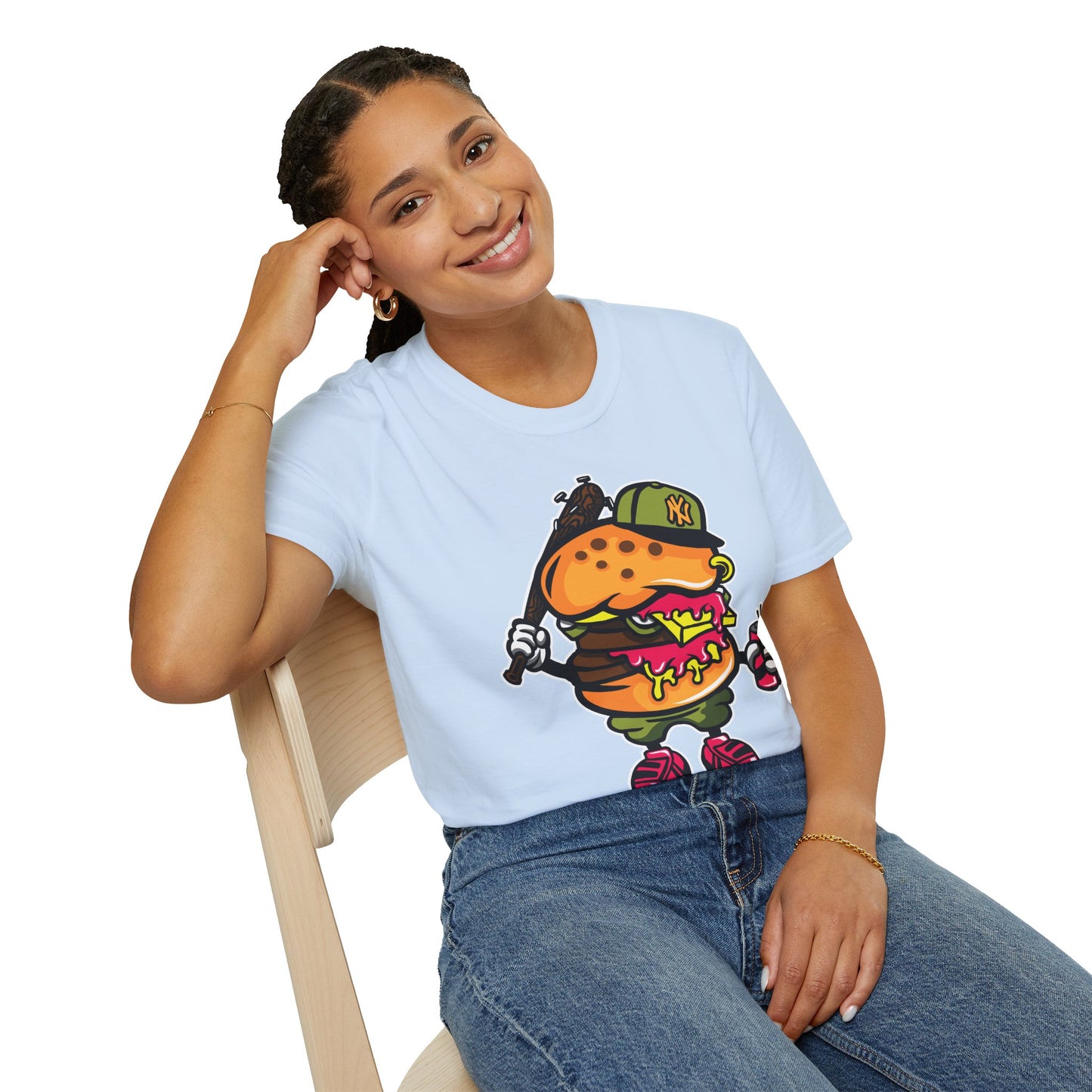 Unisex Cartoon T Shirt Funny Animation Tee Gildan Softstyle 64000 100 Percent Cotton