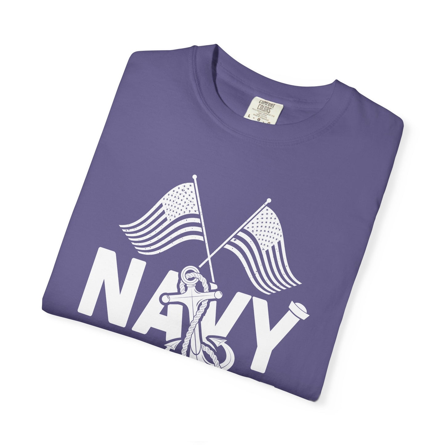 Navy Mom T-shirt Mother's Day Mama Tee Unisex Comfort Colors Garment-Dyed Cotton h20