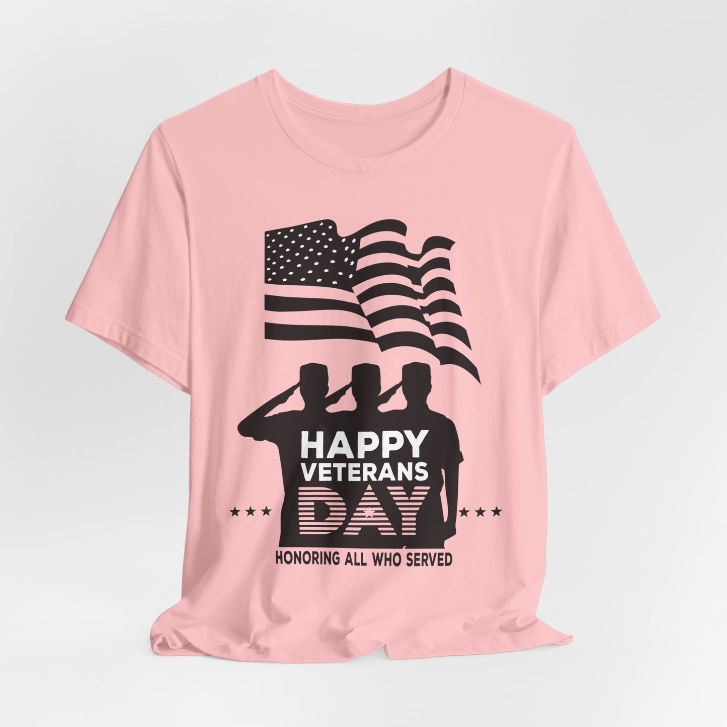 Happy Veterans Day saluting soldiers T-Shirt Patriotic American flag Unisex Cotton v51