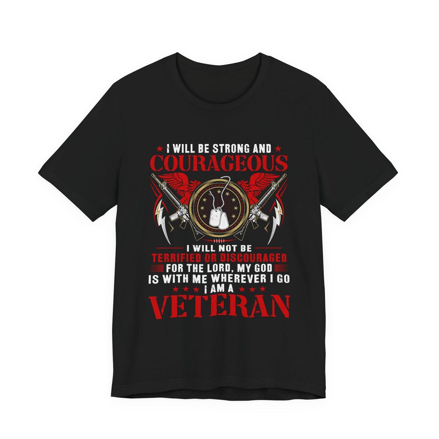 Courageous Veteran Prayer Tee Military Dog Tags Unisex Cotton T-Shirt v37
