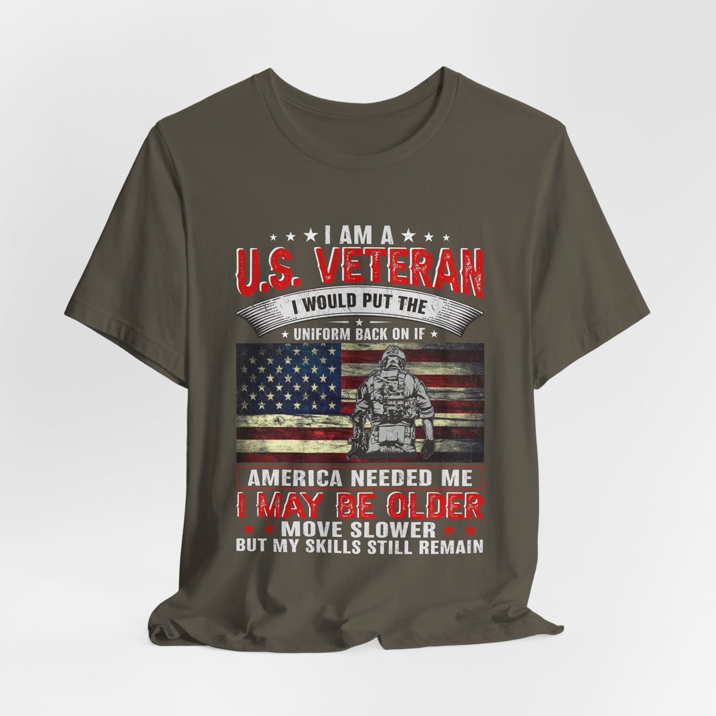 I Am A U.S. Veteran shirt American Flag Military Veteran Unisex Cotton Tee v25