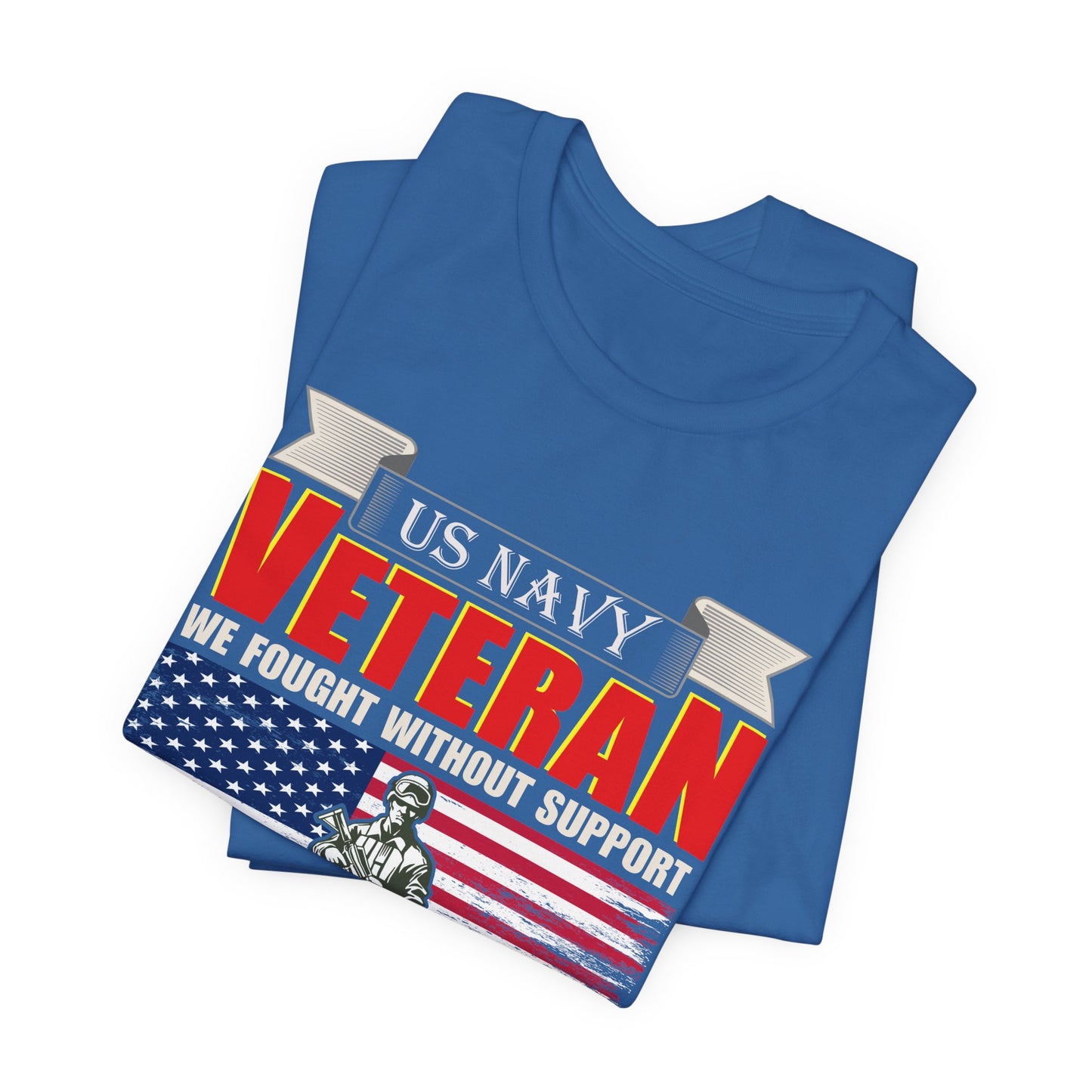 US Navy Veteran T-Shirt American Flag Soldier Graphic Patriotic Military Unisex Cotton v42