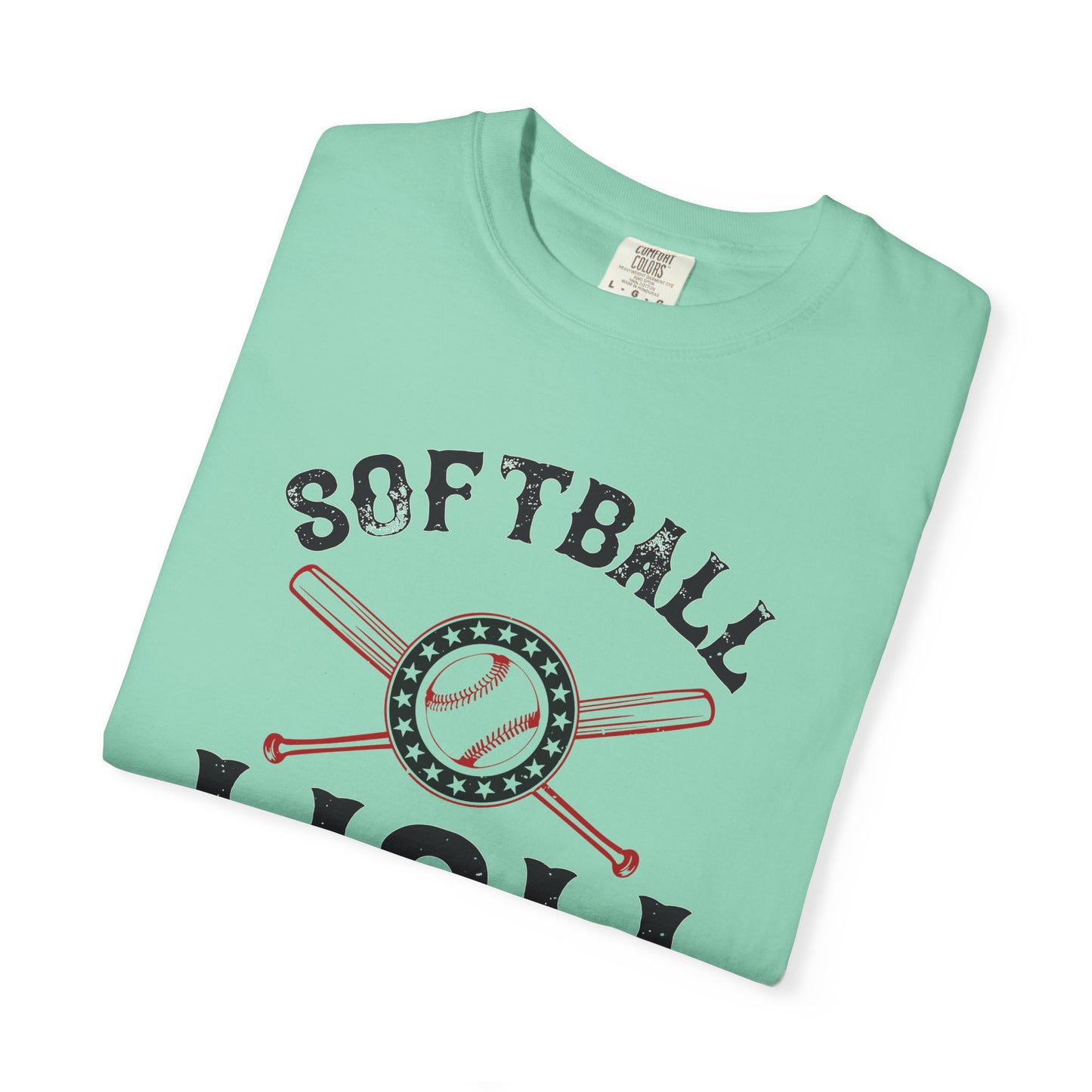 Softball Mom T-shirt Mother Day Mama Tee Unisex Comfort Colors Garment-Dyed Cotton h92