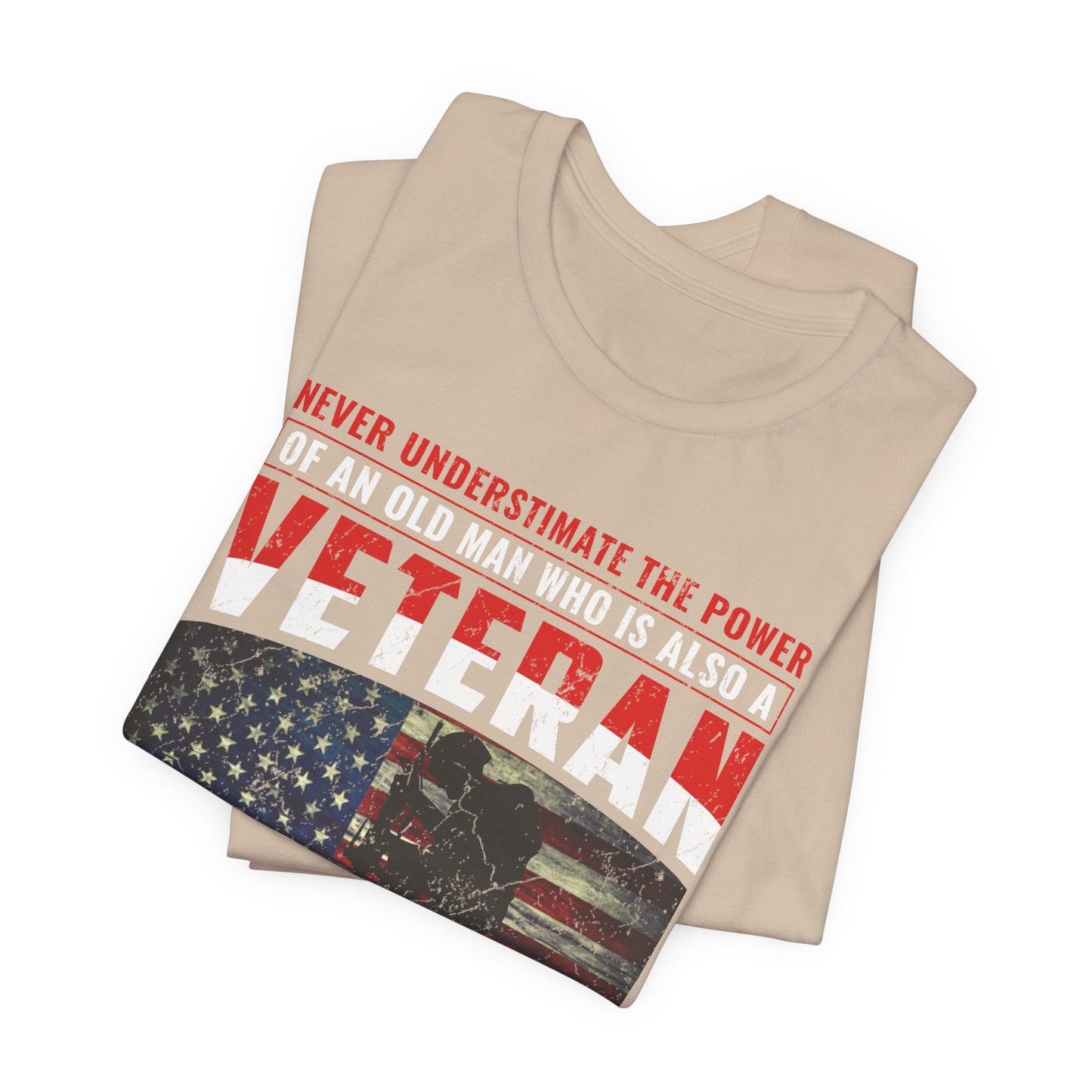 Veteran American flag T-Shirt I Made It Old Man Veteran Military Pride Unisex Cotton v32
