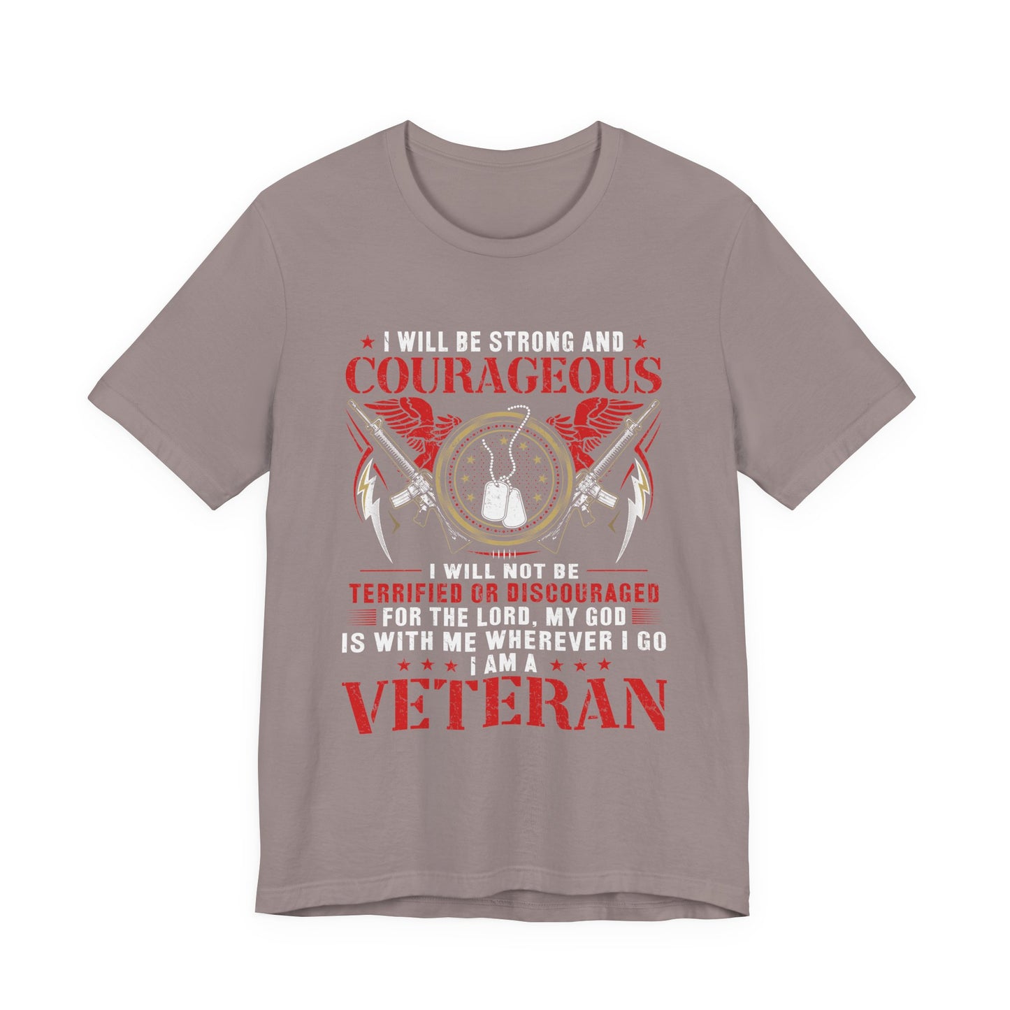 Courageous Veteran Prayer Tee Military Dog Tags Unisex Cotton T-Shirt v37