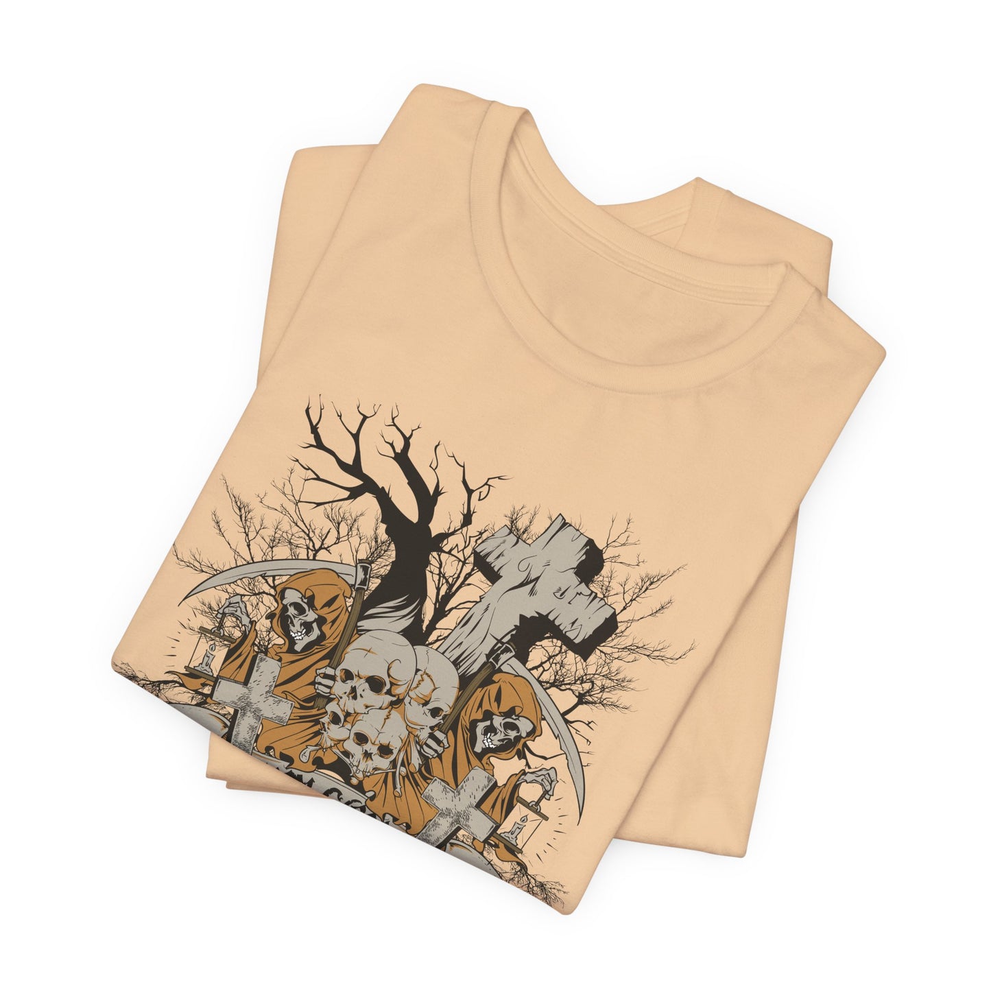 Skull Halloween Graphic Design Unisex Cotton T-Shirt Art-50
