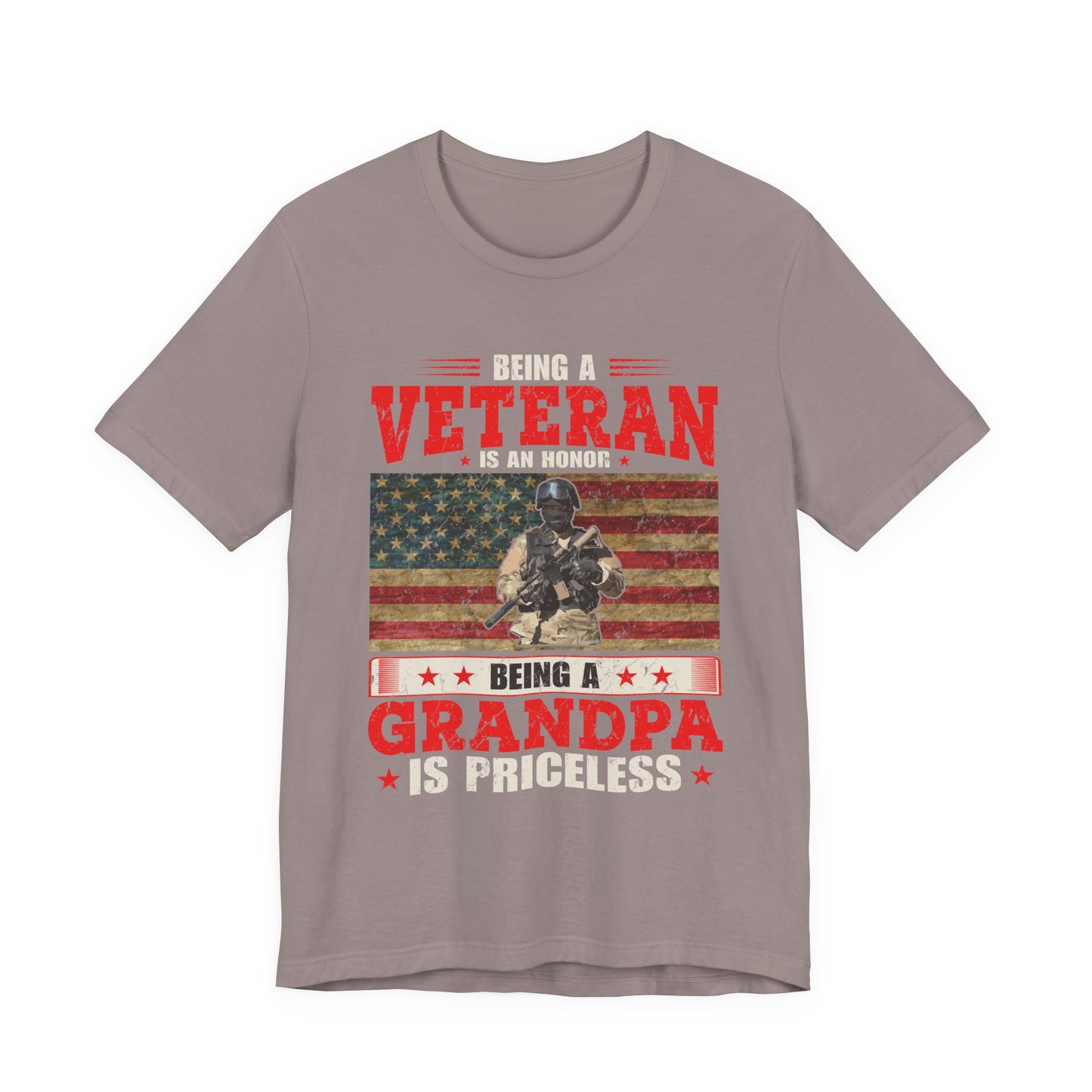 Veteran Grandpa T-Shirt American Flag Soldier Grandpa Unisex Cotton Tee v34