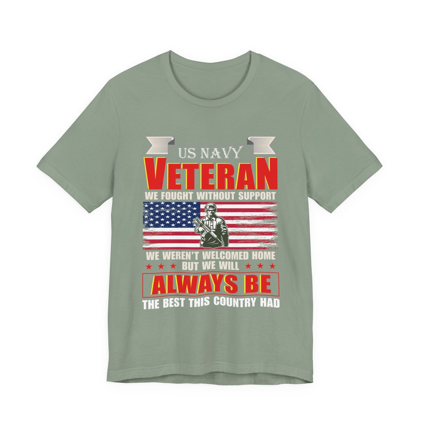 US Navy Veteran T-Shirt American Flag Soldier Graphic Patriotic Military Unisex Cotton v42