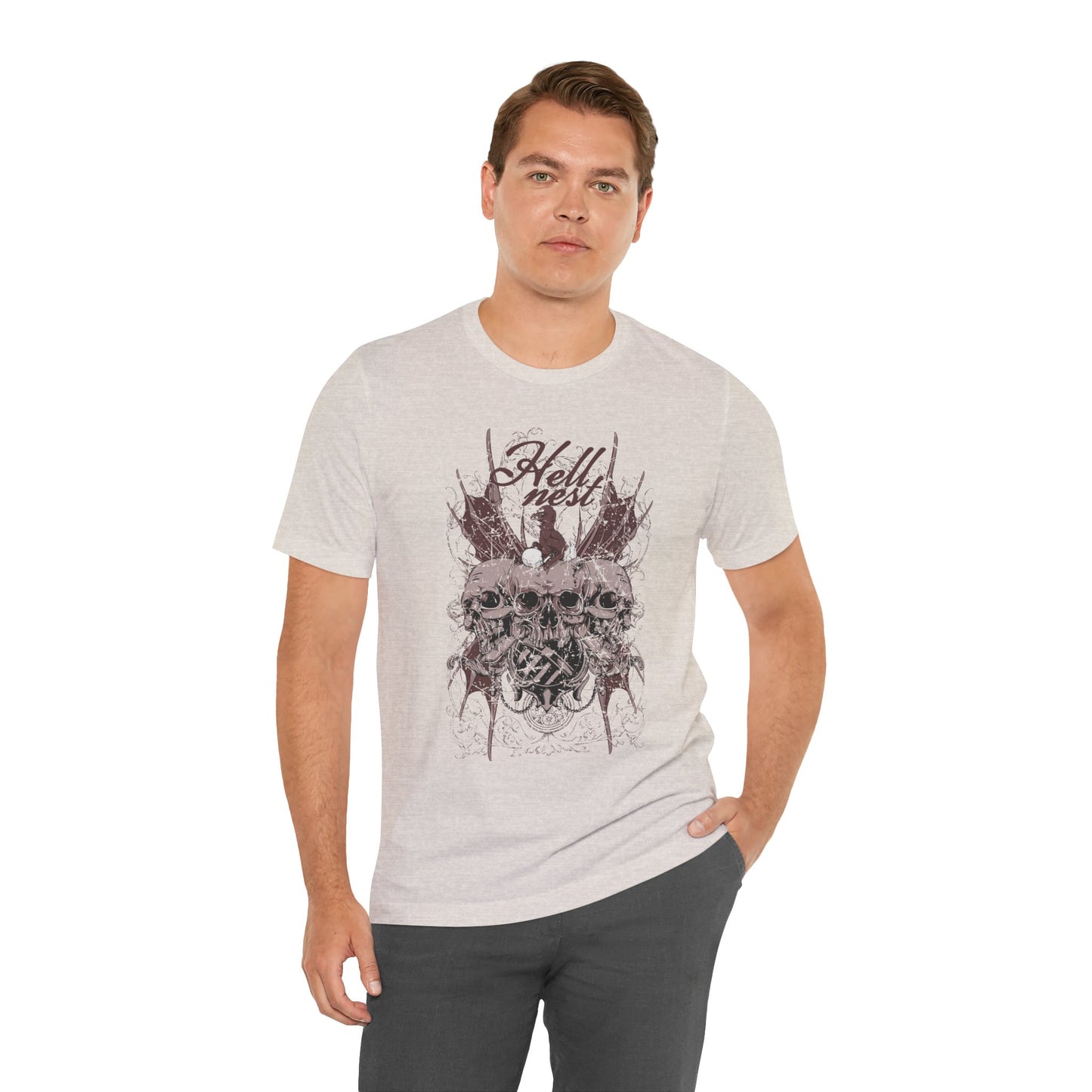 Skull Cluster graphic tee Gothic skulls grunge floral design