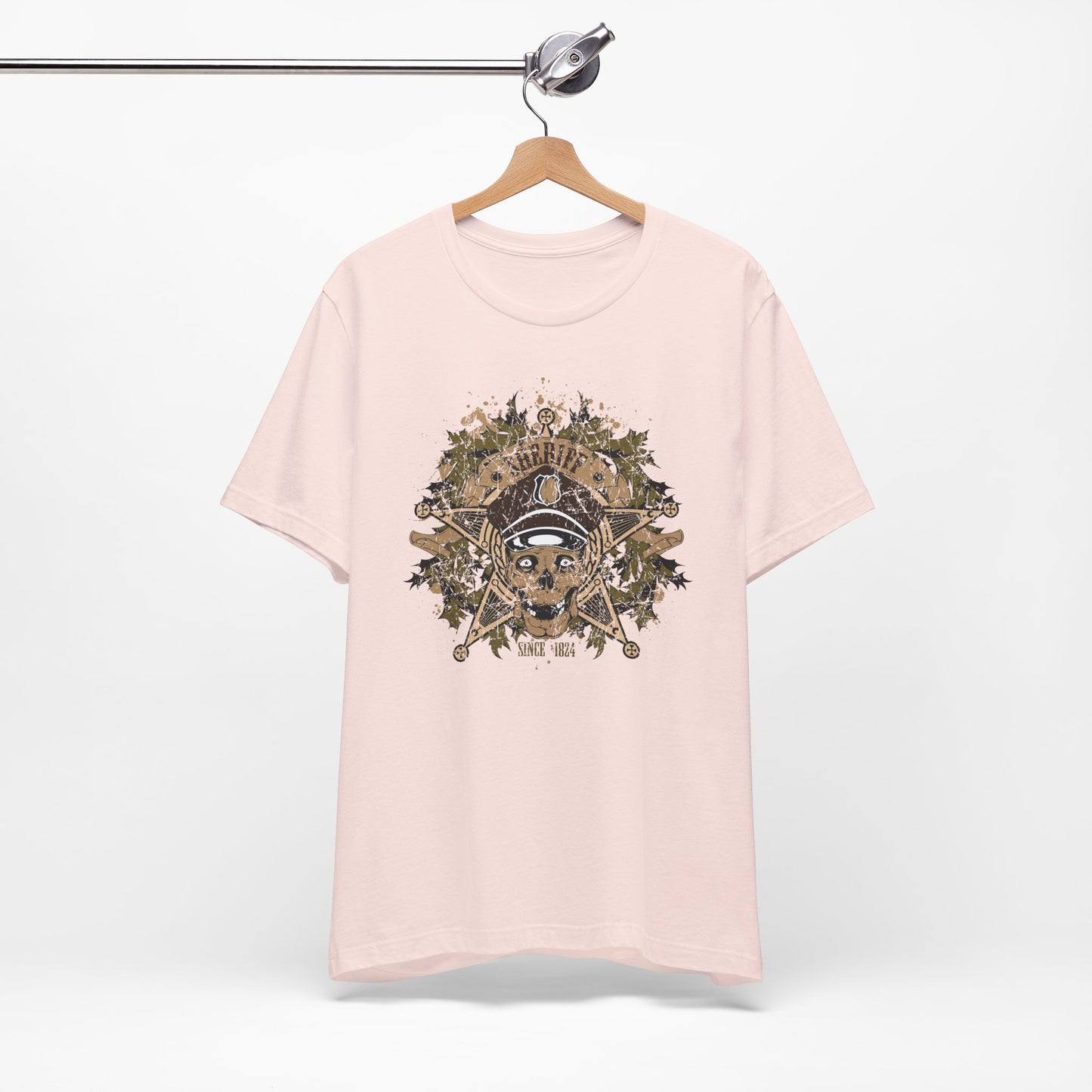 Skull Floral Emblem Graphic Unisex Cotton Tee Art-45