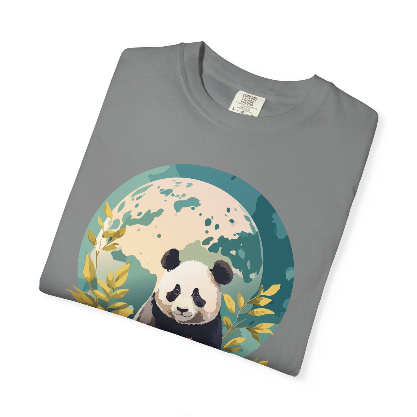 Panda Portrait T-Shirt Unisex Cotton Floral Chinese Graphic Circle Animal Art Tee pp6