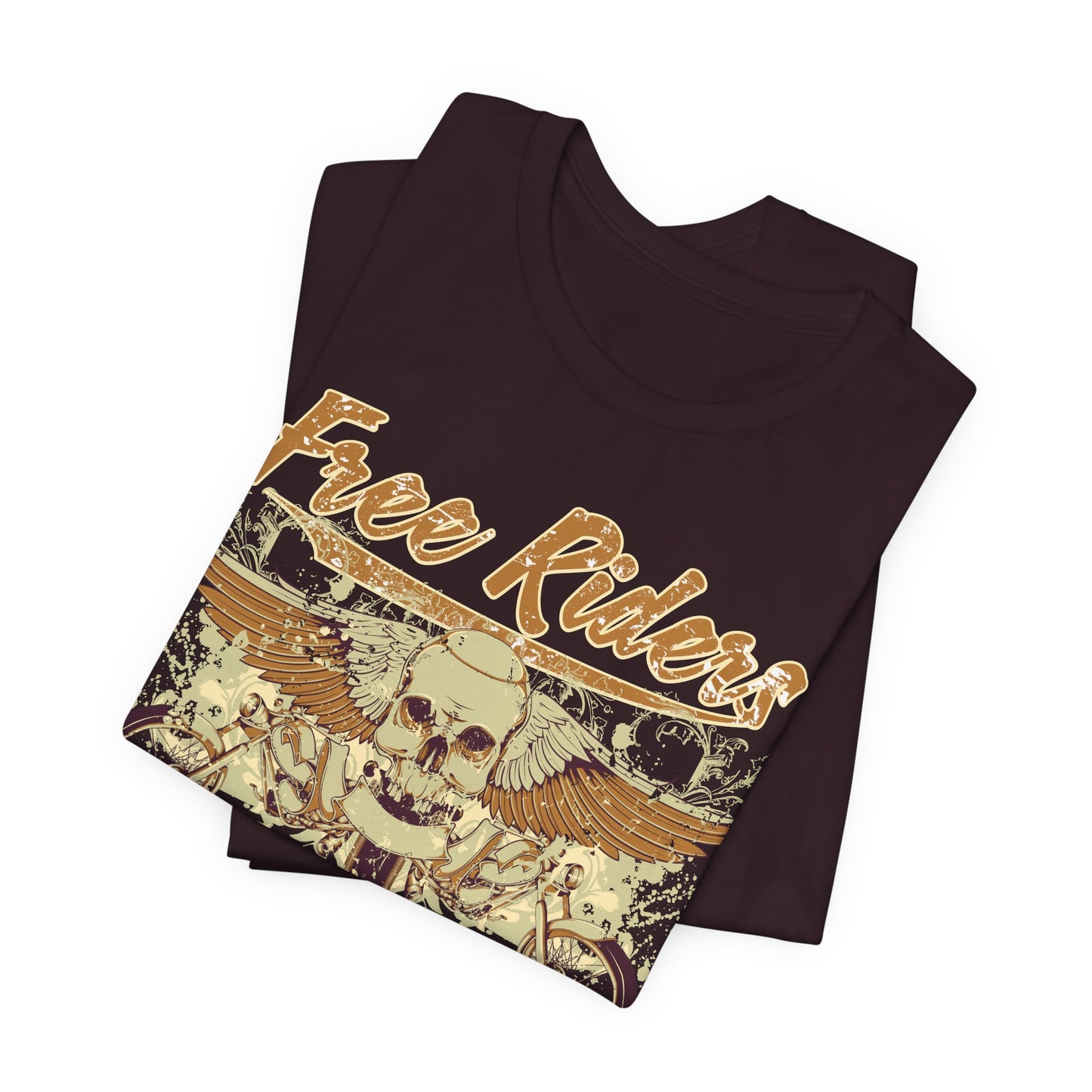 Free Riders Skull Motorcycle Tee Biker Graphic Art Design T-Shirt A-1