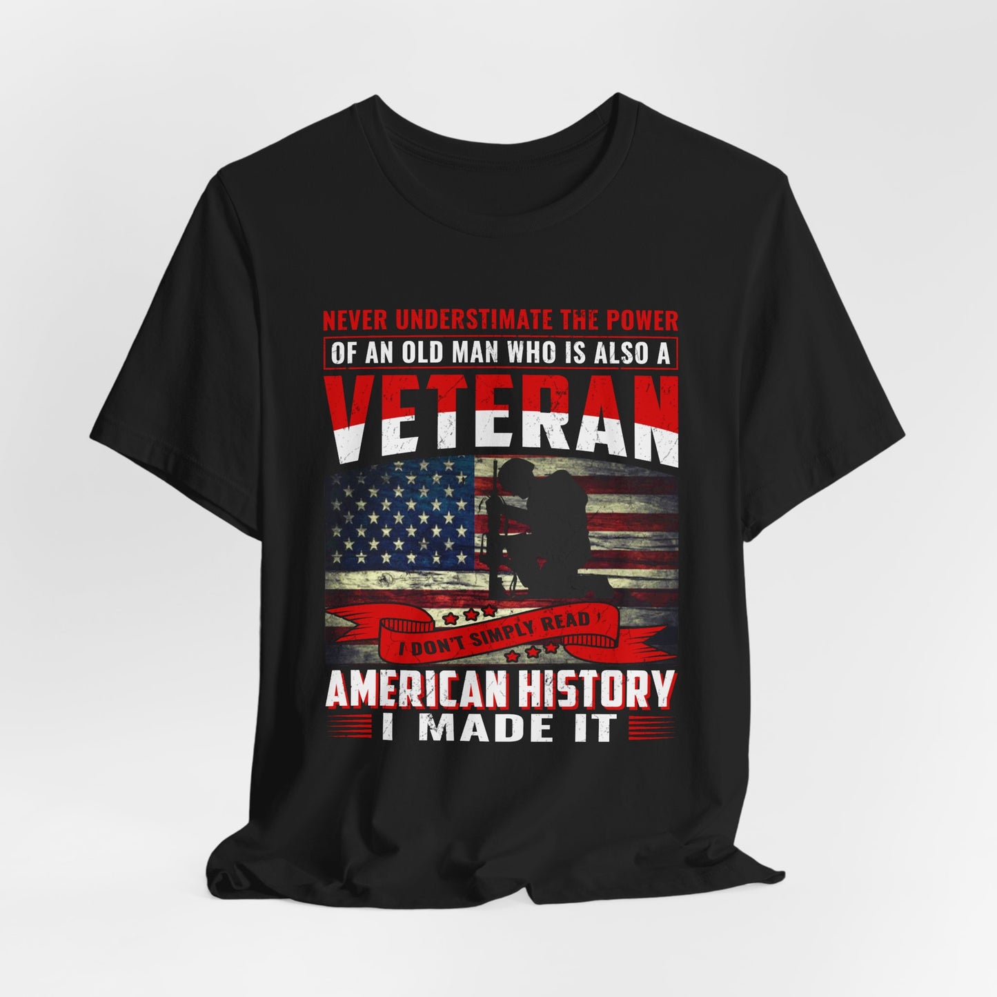 Veteran American flag T-Shirt I Made It Old Man Veteran Military Pride Unisex Cotton v32