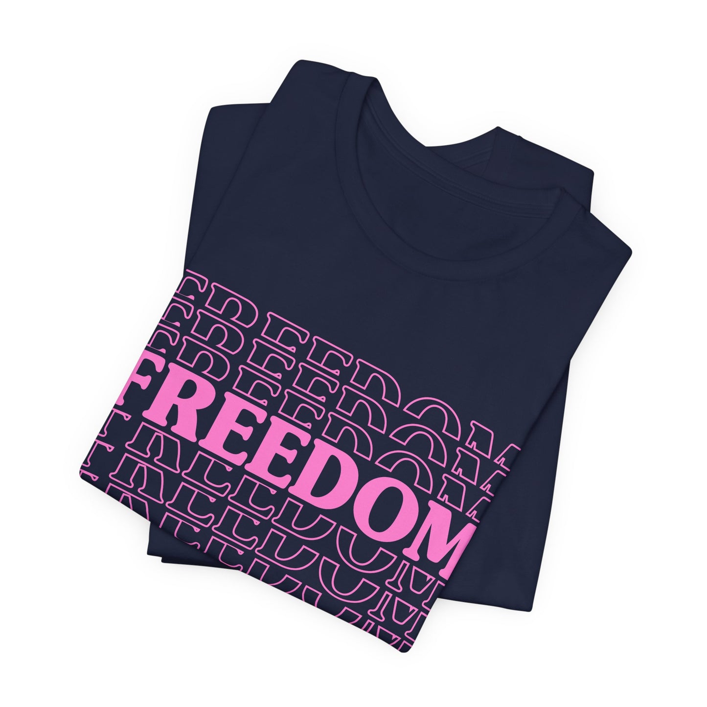 Freedom Text Graphic Unisex Cotton T-Shirt a8