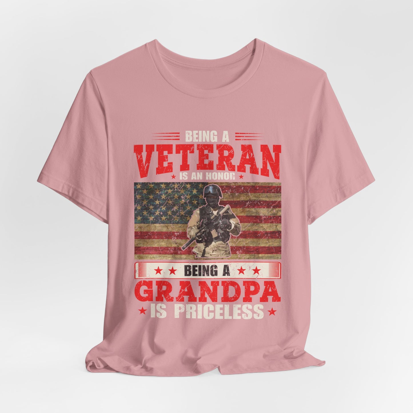 Veteran Grandpa T-Shirt American Flag Soldier Grandpa Unisex Cotton Tee v34
