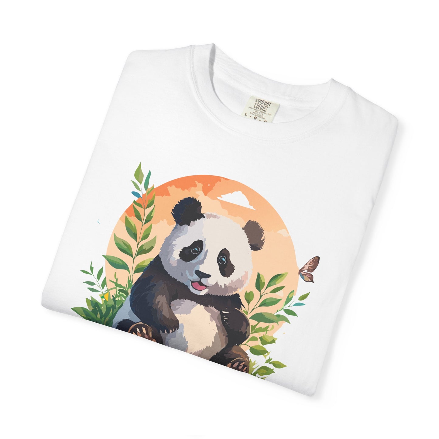 Panda Portrait T-Shirt Unisex Cotton Floral Chinese Graphic Circle Animal Art Tee pp4
