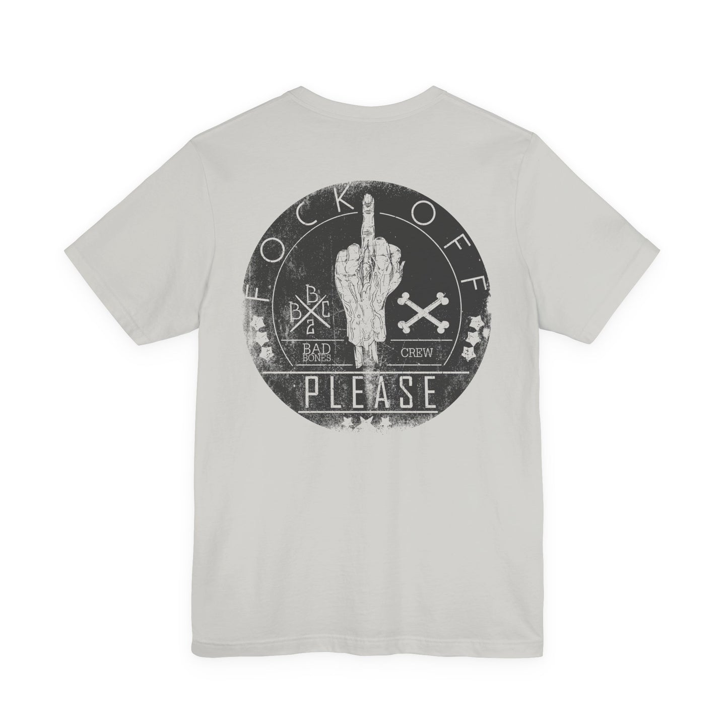 Fk Off Please tee Graphic Middle Finger Skull Design T-Shirt A-11