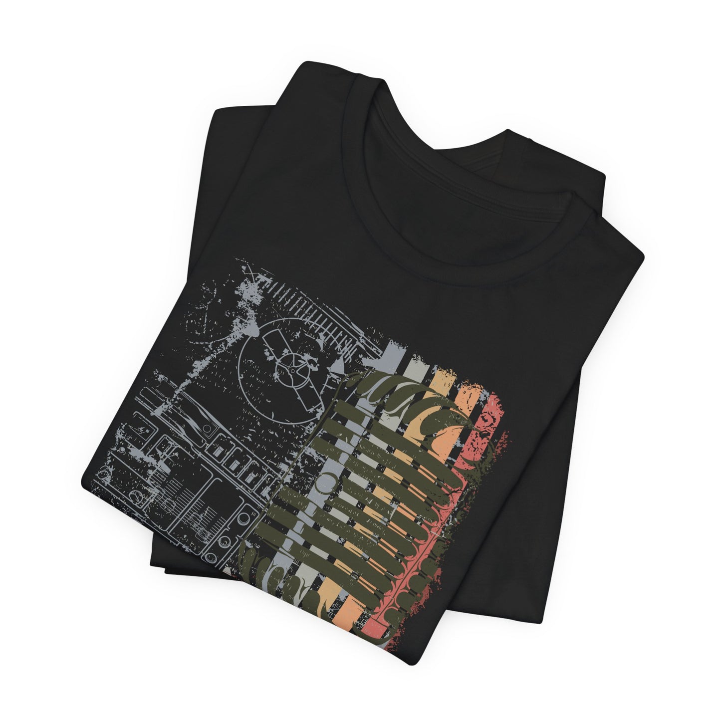 Retro Microphone Graphic Unisex Cotton T-Shirt r9
