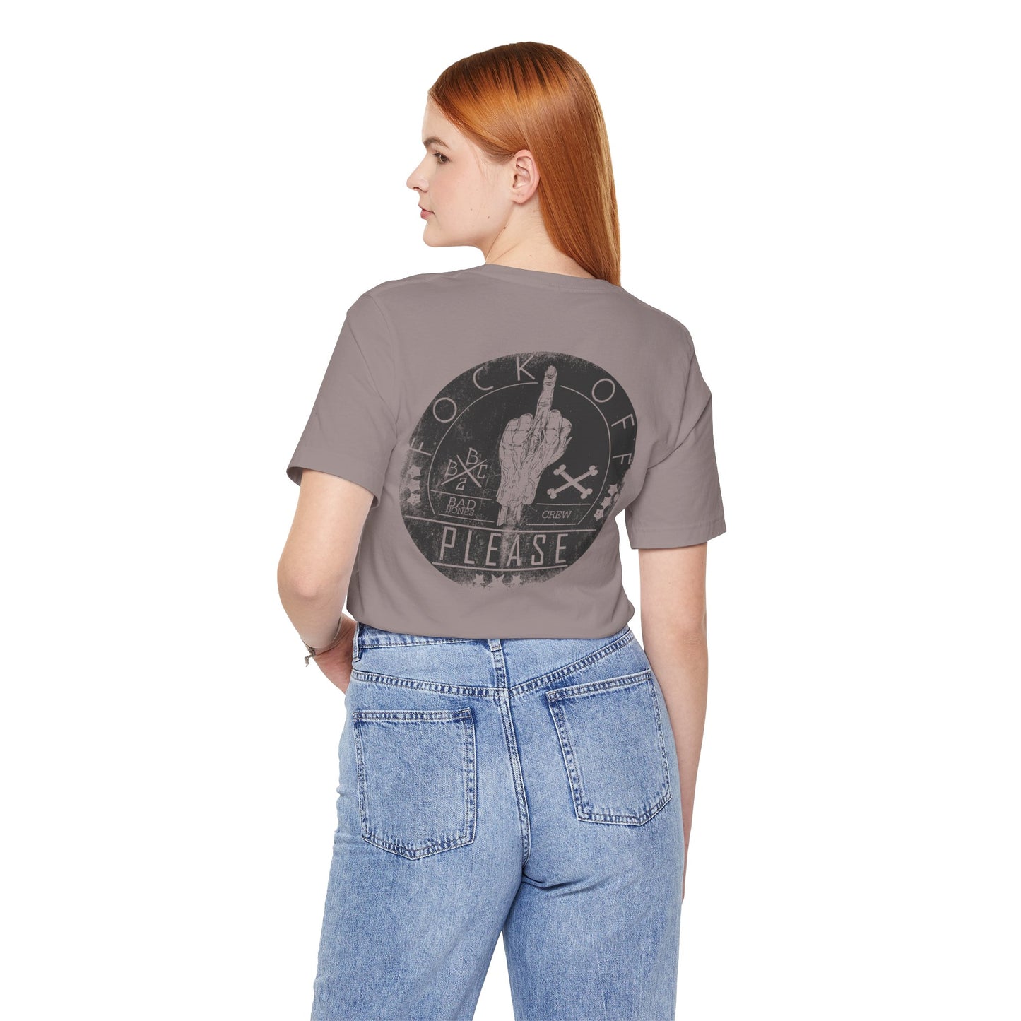 Fk Off Please tee Graphic Middle Finger Skull Design T-Shirt A-11