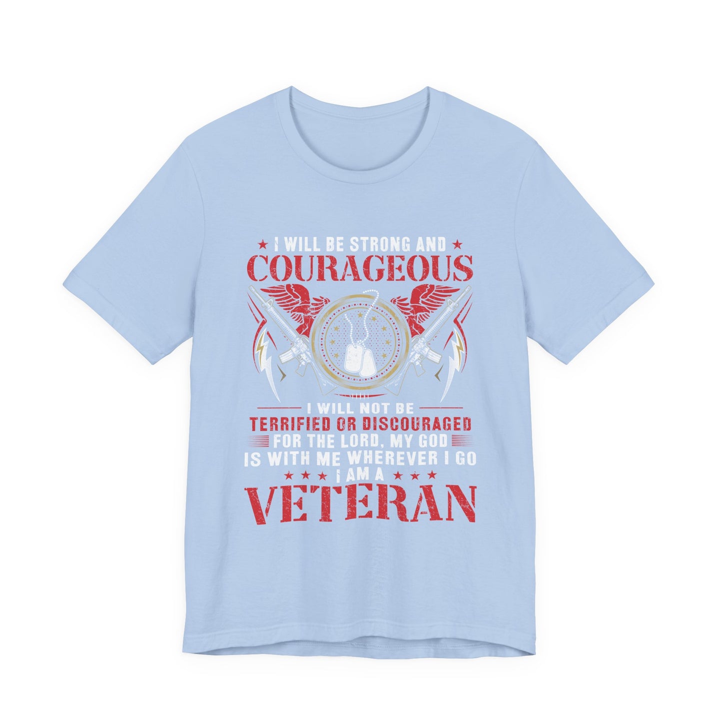 Courageous Veteran Prayer Tee Military Dog Tags Unisex Cotton T-Shirt v37
