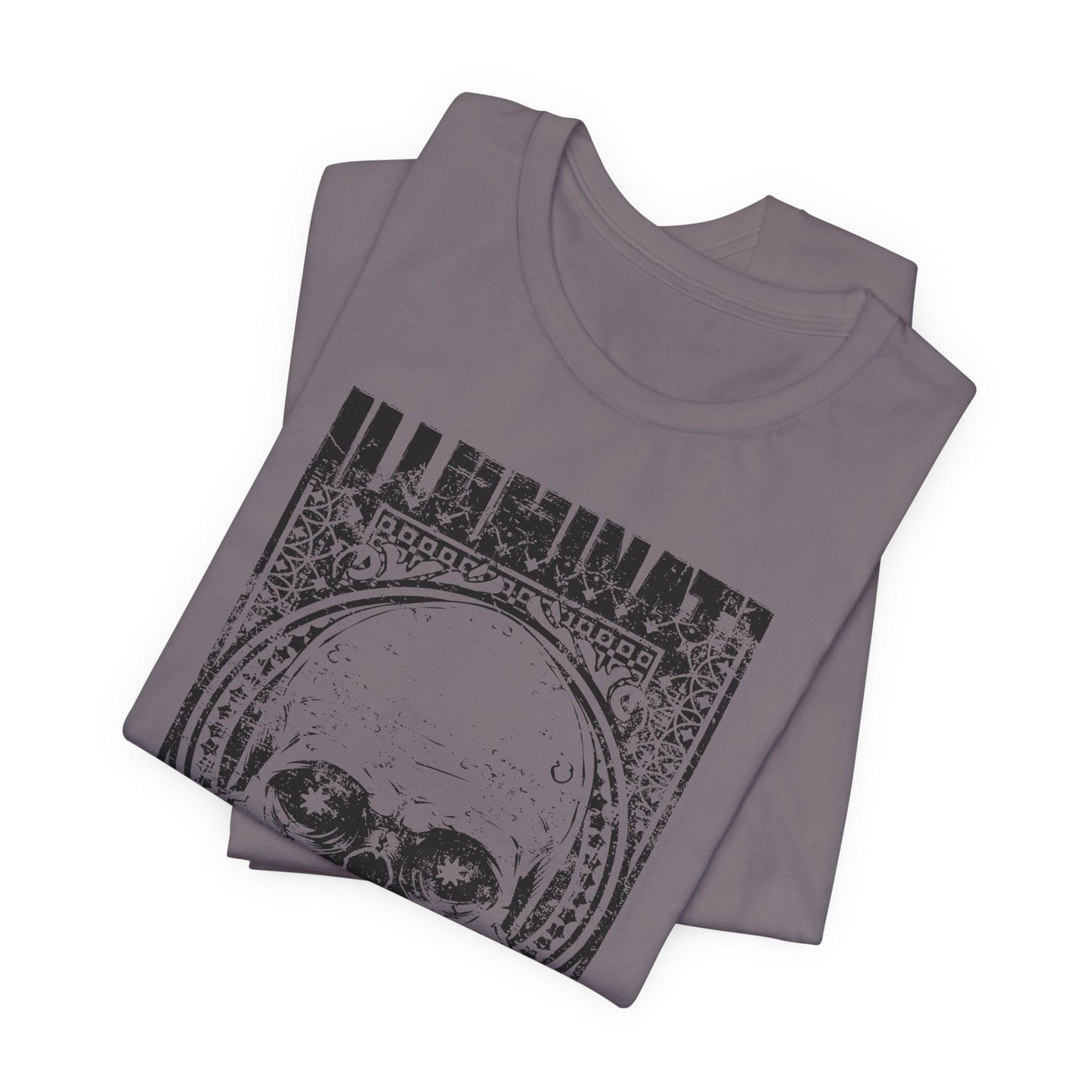 Skull Circle Graphic T-Shirt Vintage Etching Illustration Art Design Tee A-9