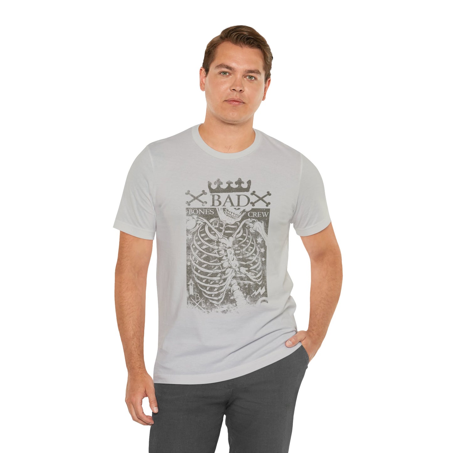 Skeleton Ribcage Tee Bones Crew Graphic Shirt A-10