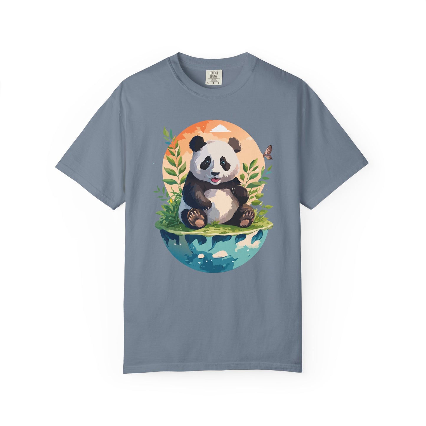 Panda Portrait T-Shirt Unisex Cotton Floral Chinese Graphic Circle Animal Art Tee pp4