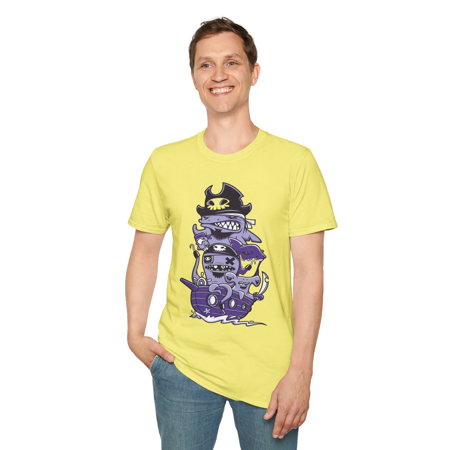 Cartoon T Shirt Animation Tee Unisex Softstyle 64000 100 Percent Ring Spun Cotton Funny Graphic Tee