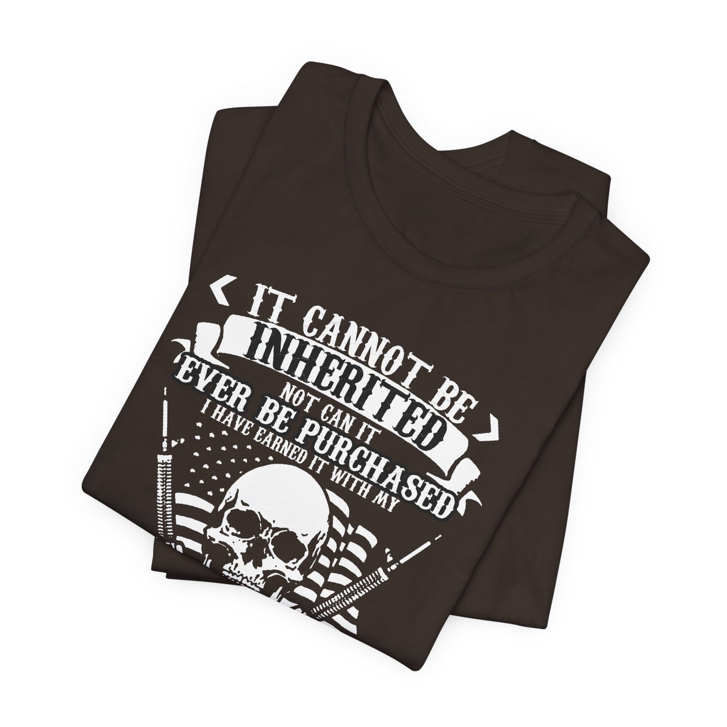 USA Veteran skull flag crossed rifles T-Shirt Military pride Unisex Cotton tee v54