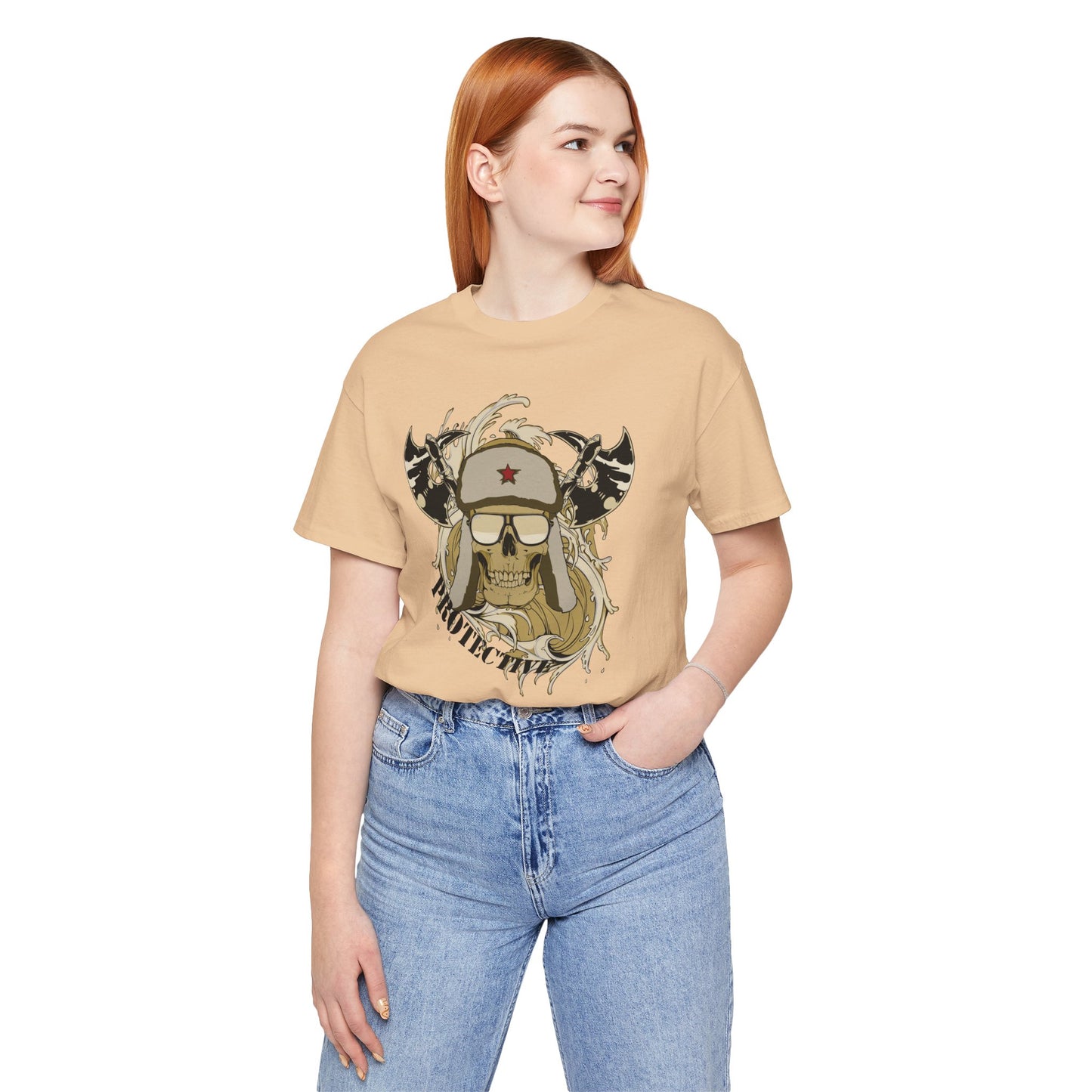 Viking Skull Graphic with Horned Helmet T-Shirt Captain Design Tee Art-41