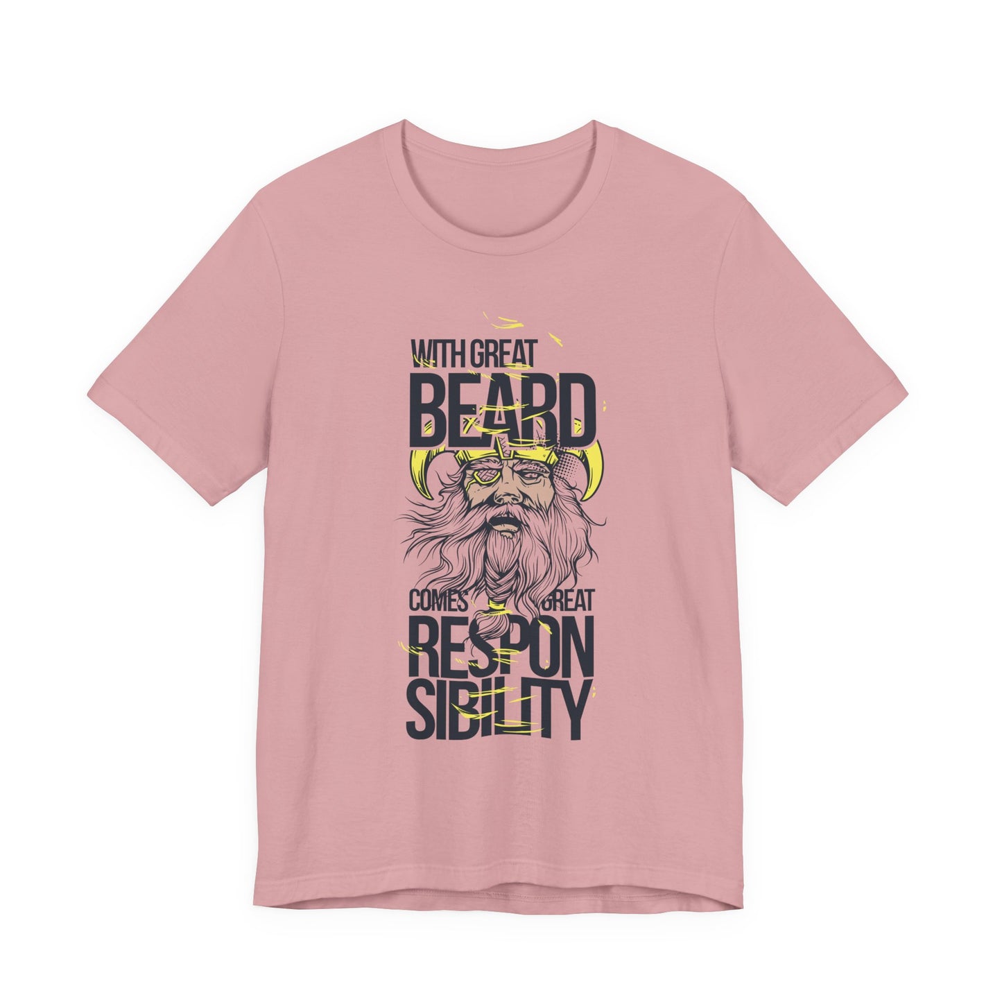 With Great Beard Comes Great Responsibility Tee Viking Beard Graphic Shirt A-2