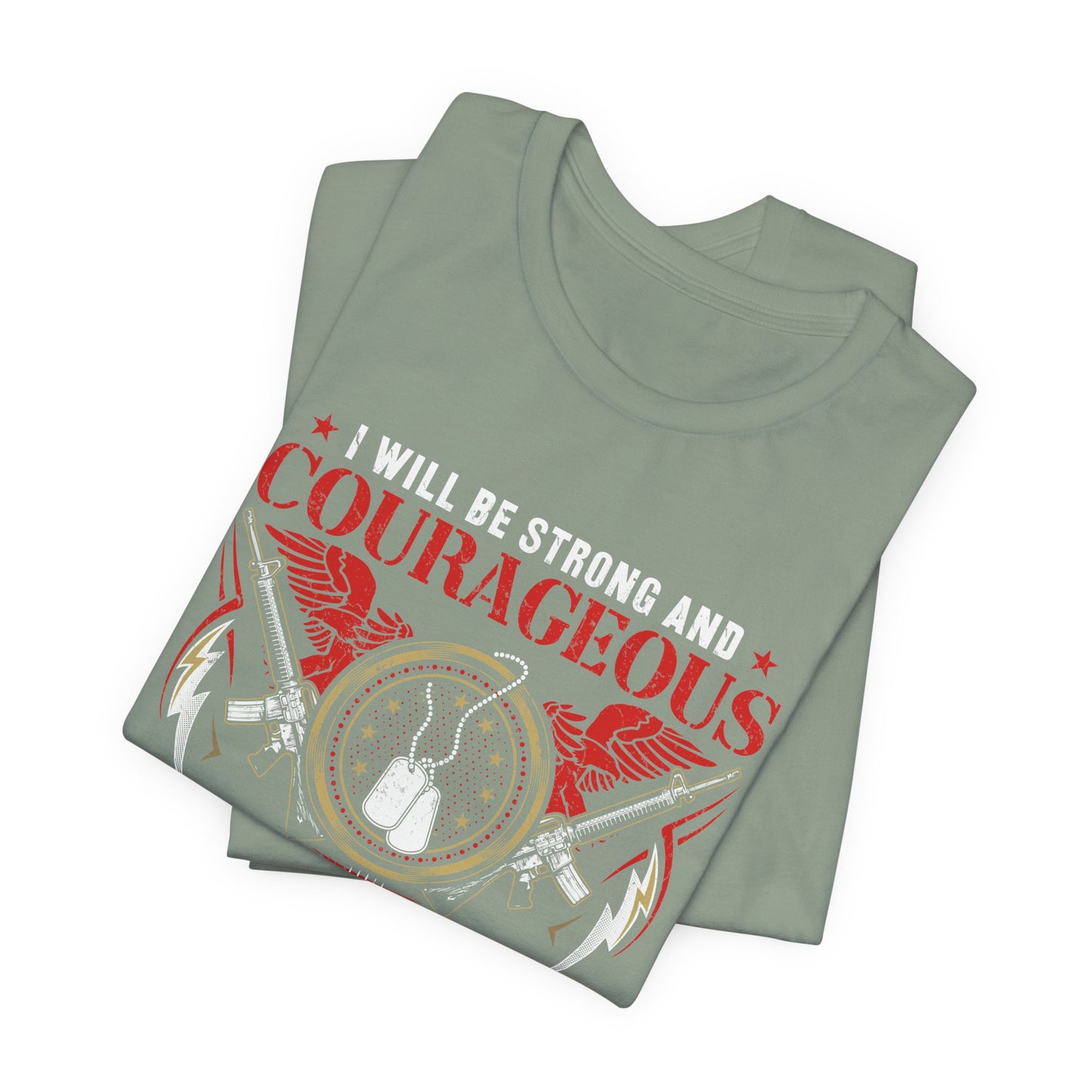 Courageous Veteran Prayer Tee Military Dog Tags Unisex Cotton T-Shirt v37