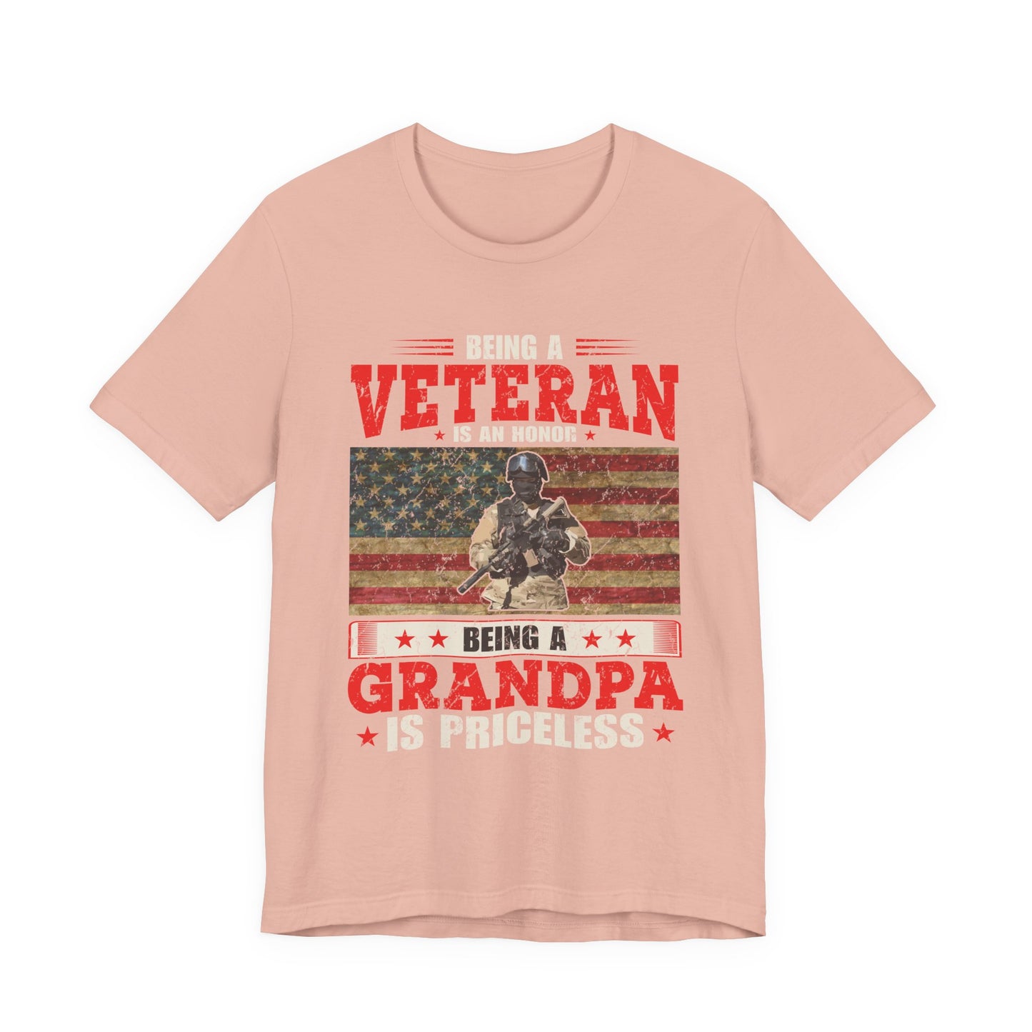 Veteran Grandpa T-Shirt American Flag Soldier Grandpa Unisex Cotton Tee v34