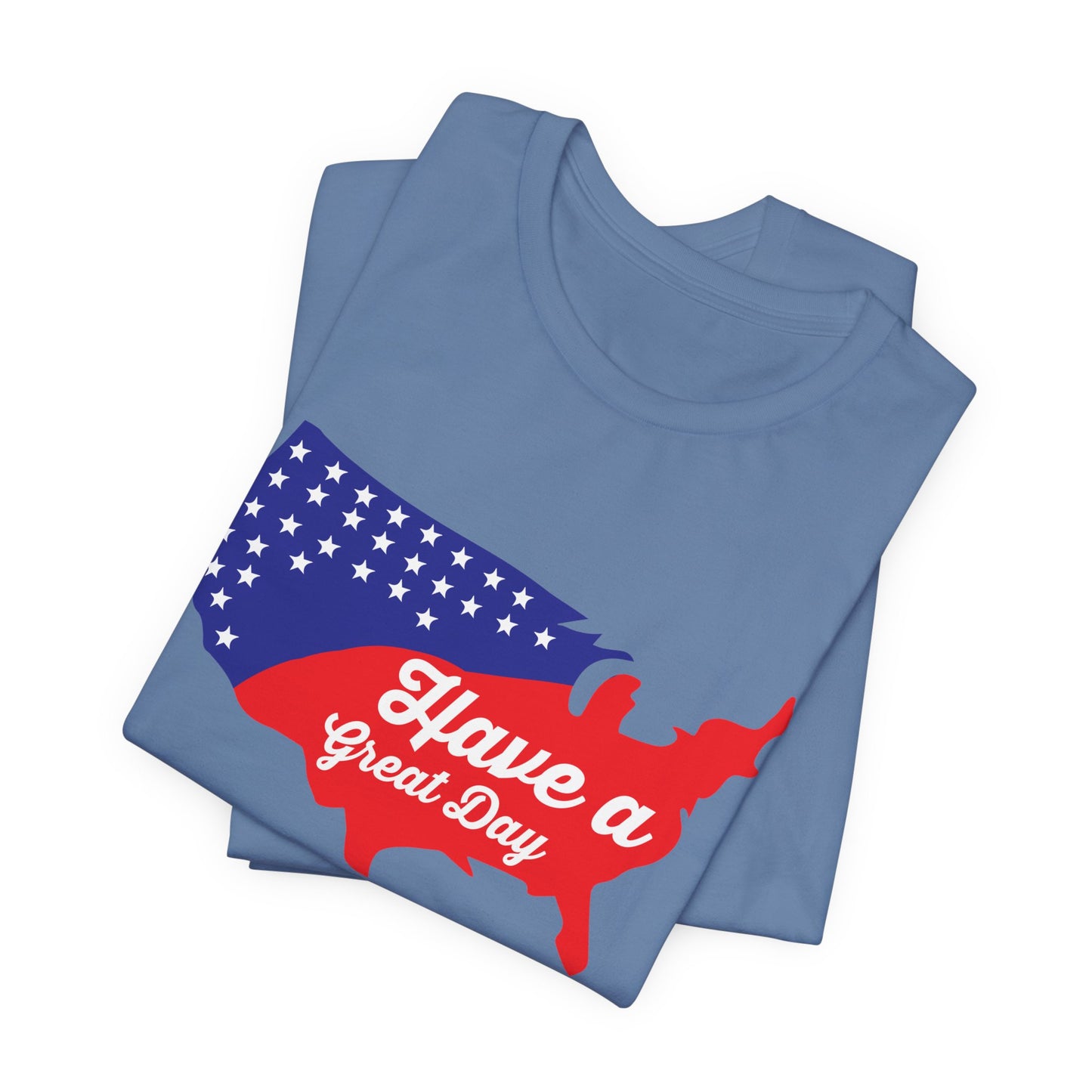 USA Map Patriotic Graphic Unisex Cotton T-Shirt 021