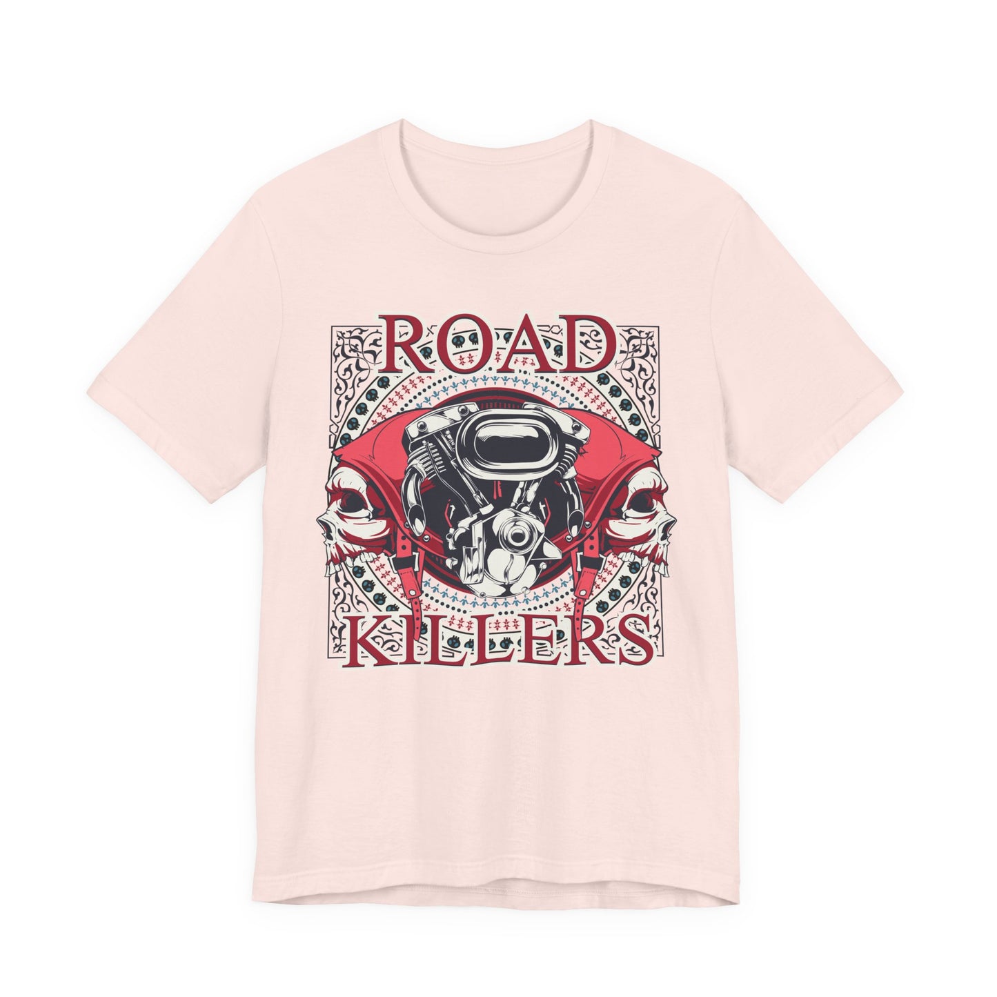 Dark Road Motorcycle Helmet Skull Tee Biker graphic t-shirt G-1