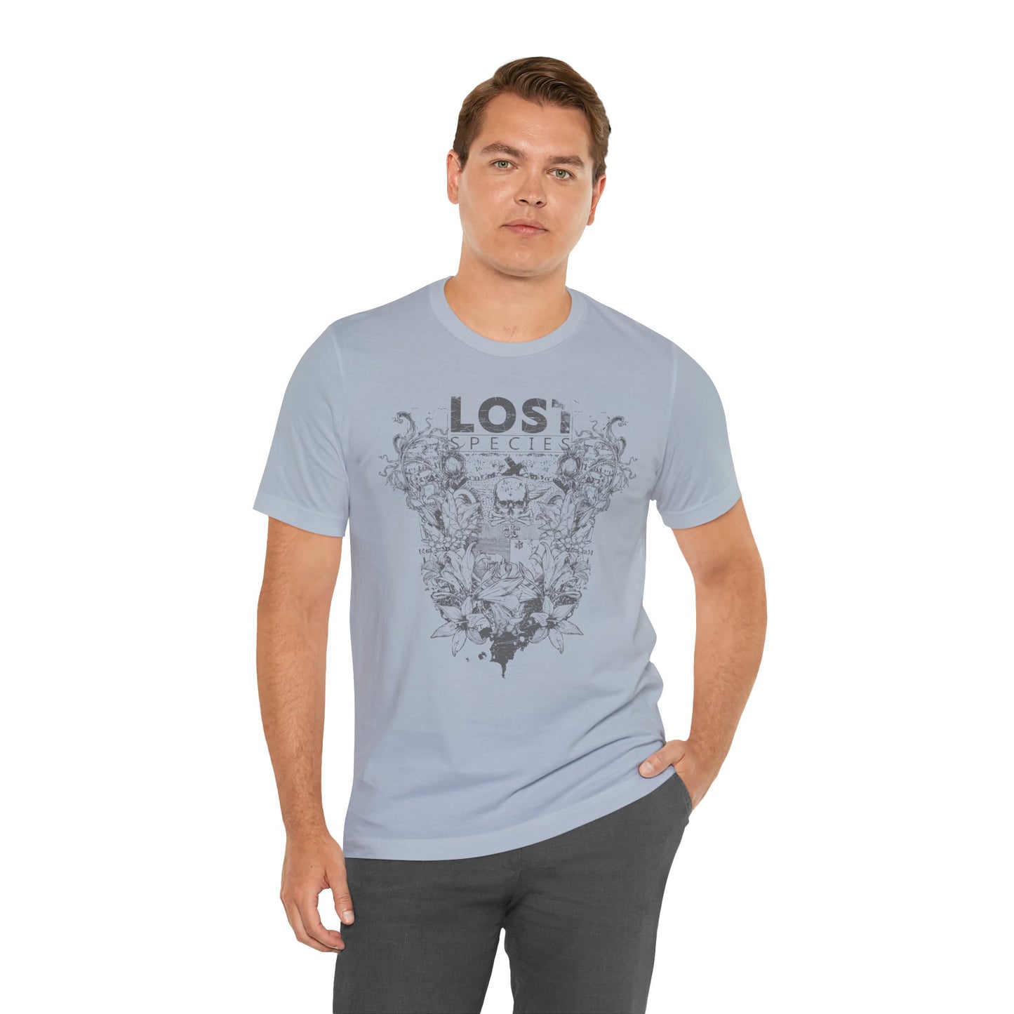 Lost Species Tee Floral Wildlife Illustration Rock Band T-Shirt A-7