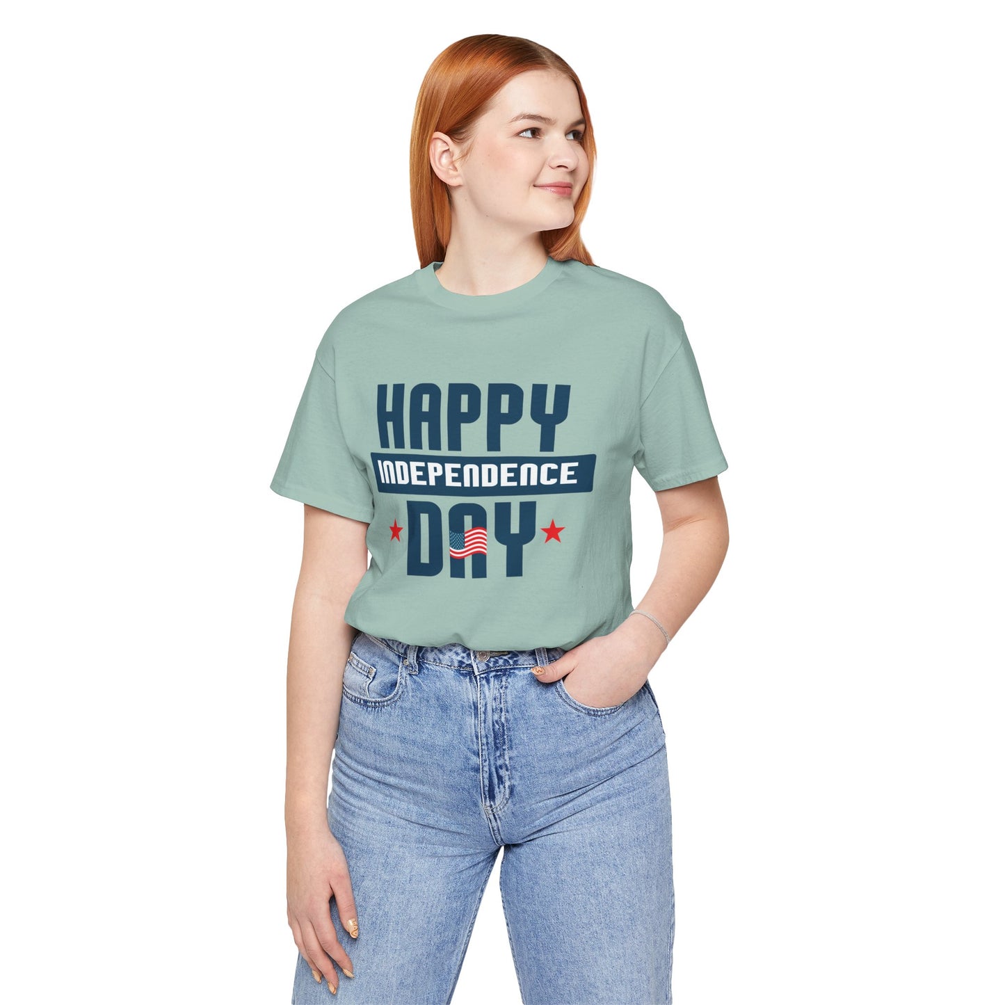 Happy Independence Day Graphic Unisex Cotton T-Shirt 017