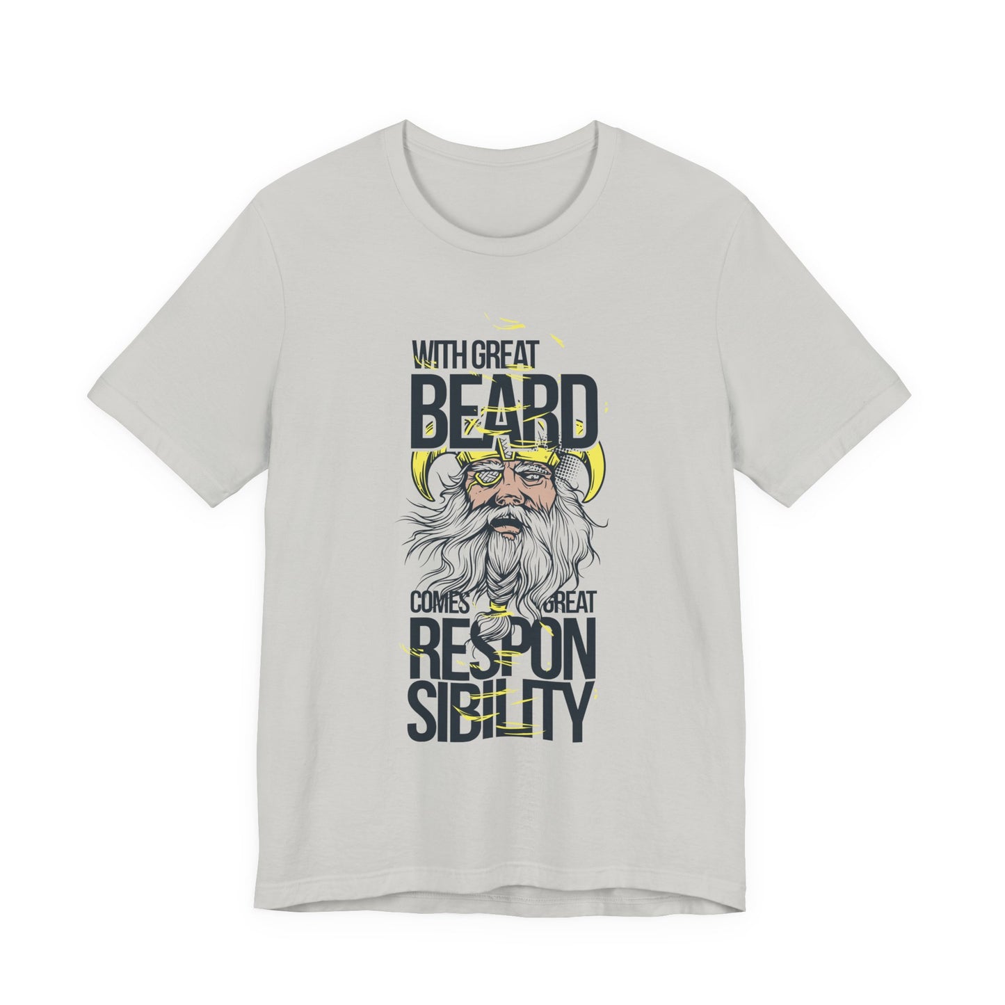 With Great Beard Comes Great Responsibility Tee Viking Beard Graphic Shirt A-2