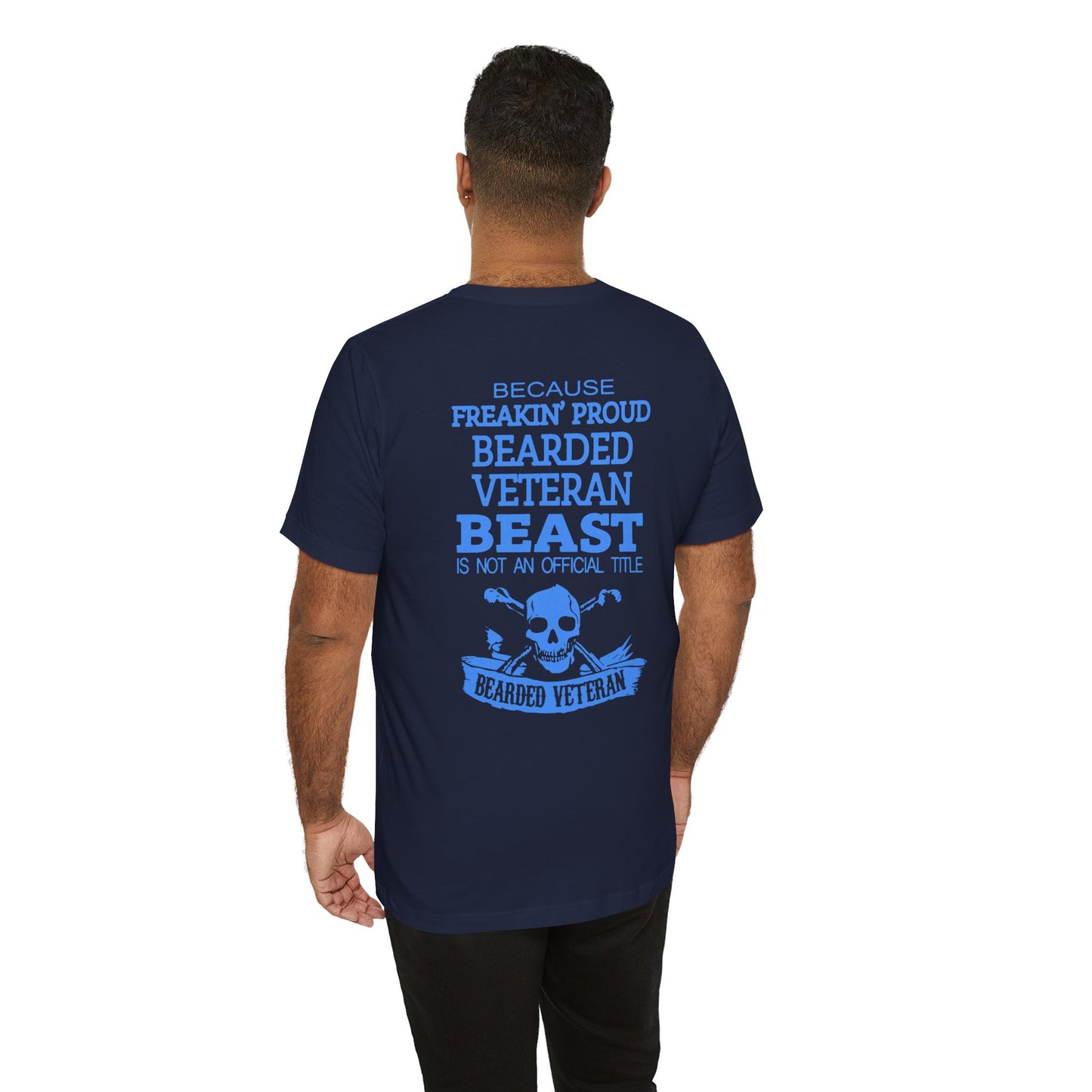 Bearded Veteran Beast T-Shirt Military Skull Beard Graphic Unisex Cotton Tee v46