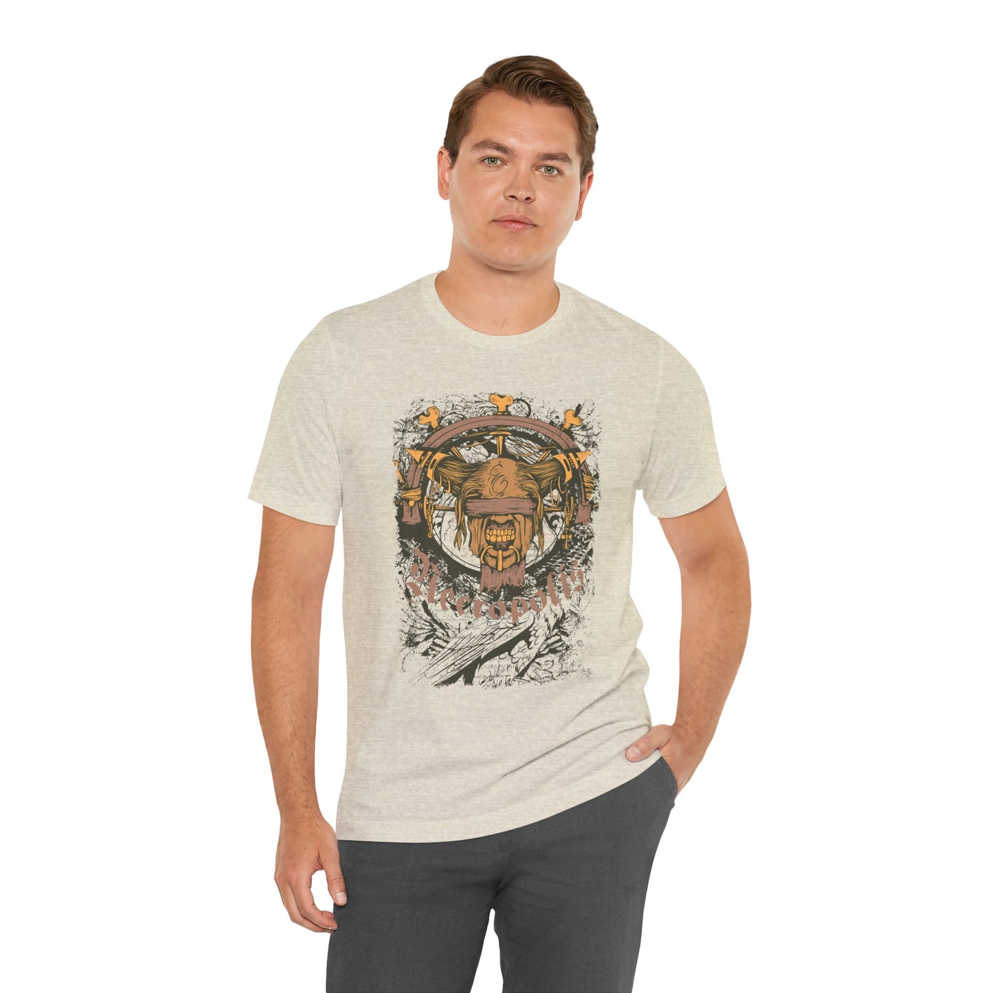 Skull Nordic Warrior Graphic Unisex Cotton T-Shirt r12