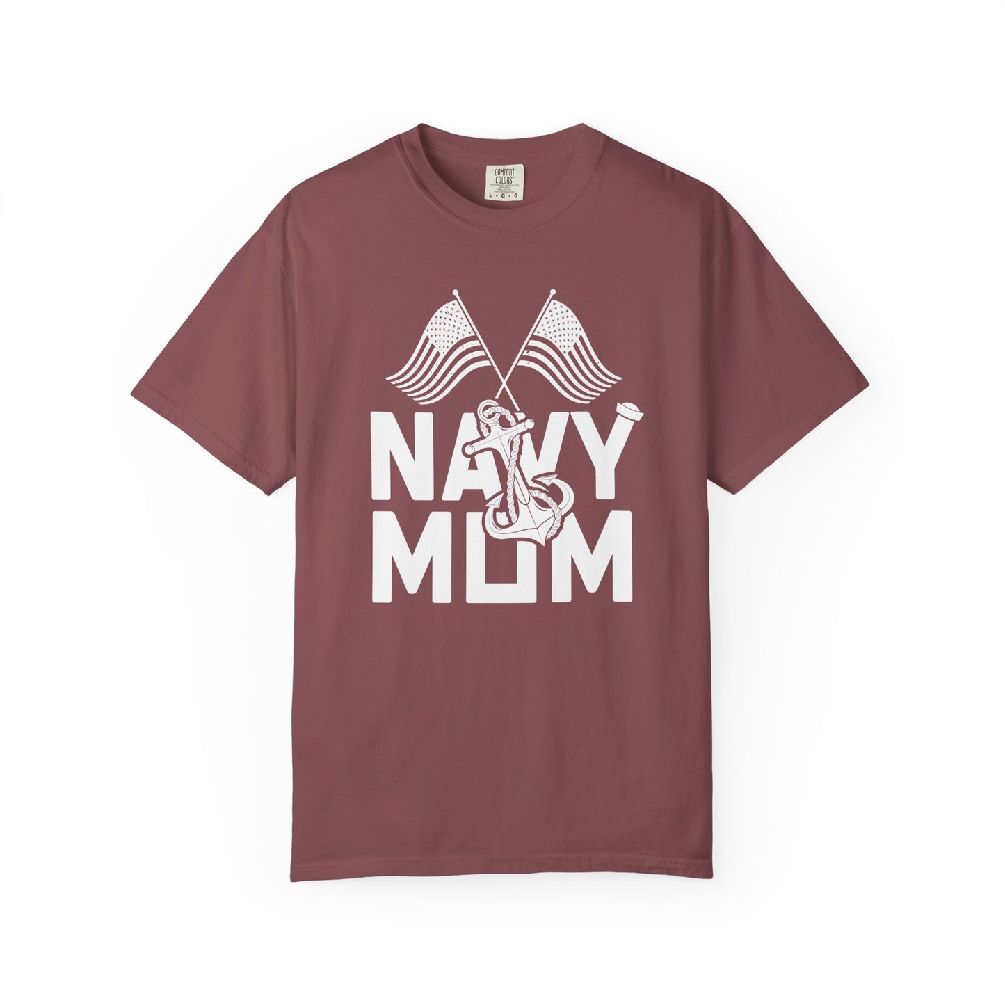 Navy Mom T-shirt Mother's Day Mama Tee Unisex Comfort Colors Garment-Dyed Cotton h20