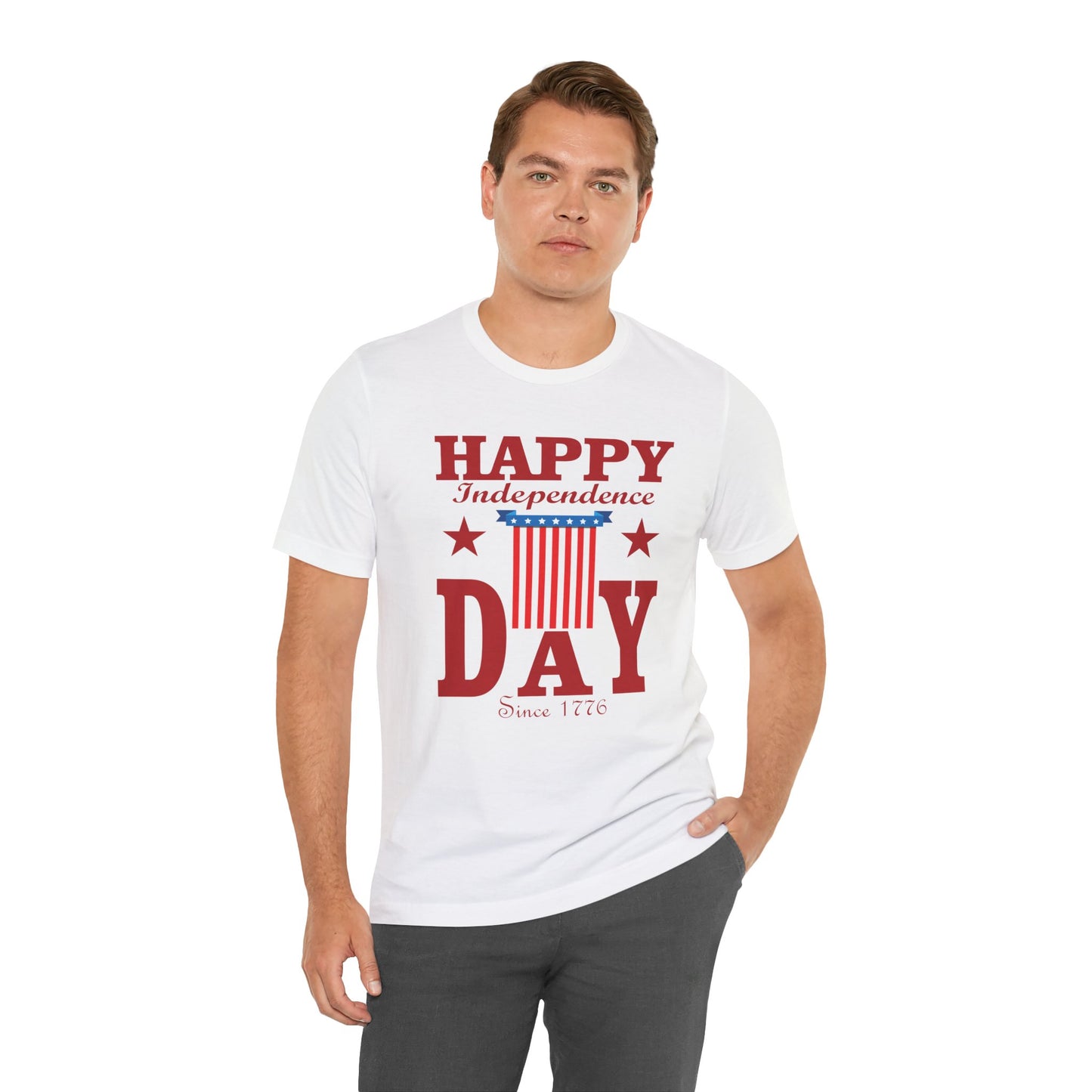 Happy Independence Day Graphic Unisex Cotton T-Shirt 018