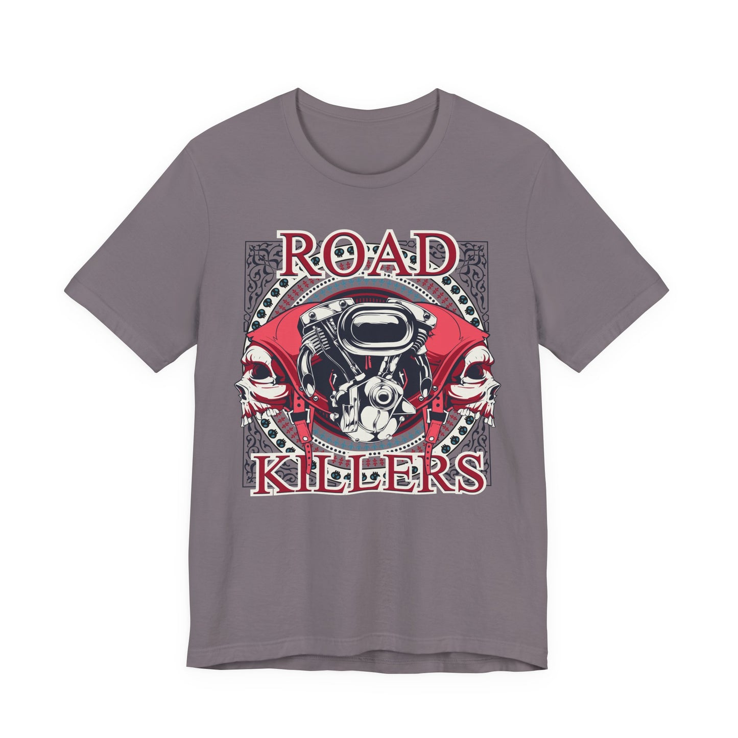 Dark Road Motorcycle Helmet Skull Tee Biker graphic t-shirt G-1