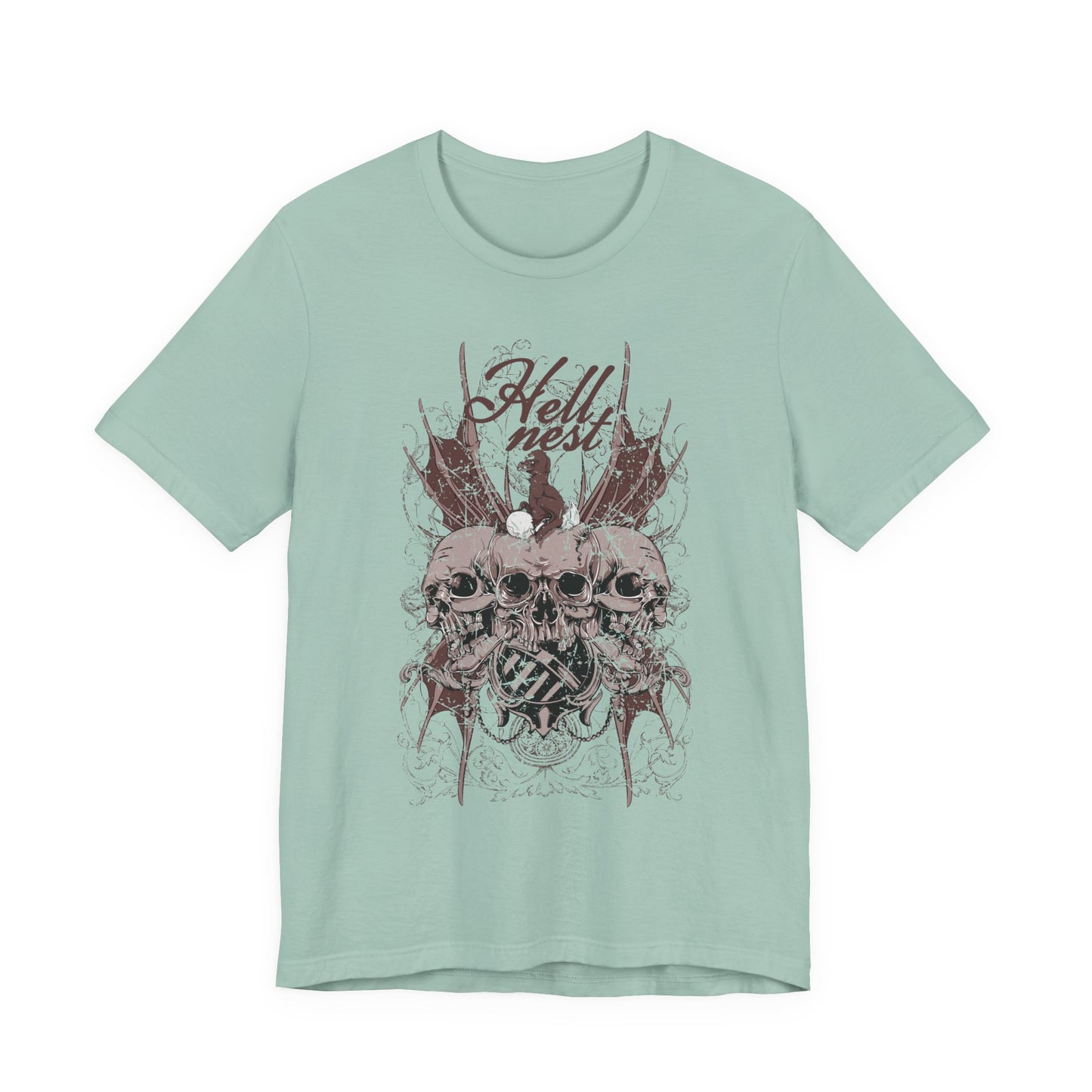 Skull Cluster graphic tee Gothic skulls grunge floral design