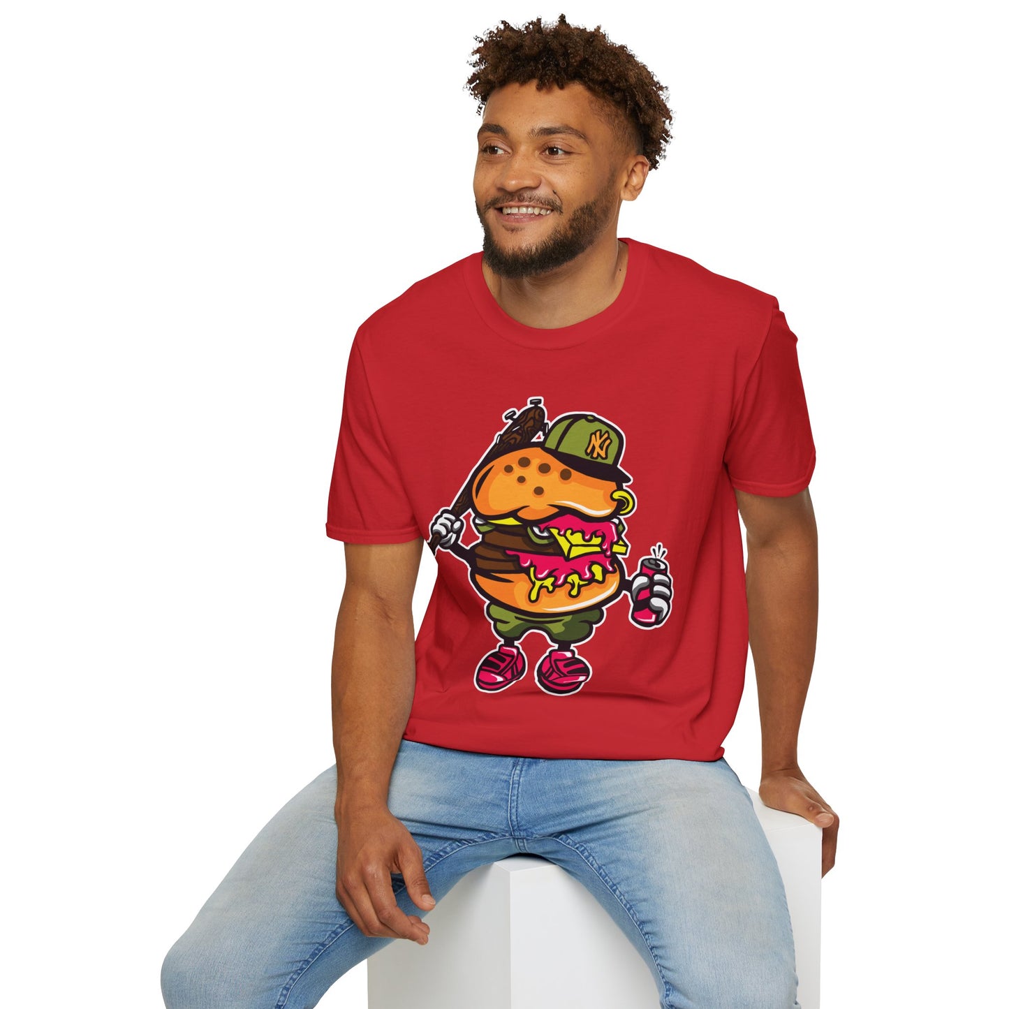 Unisex Cartoon T Shirt Funny Animation Tee Gildan Softstyle 64000 100 Percent Cotton