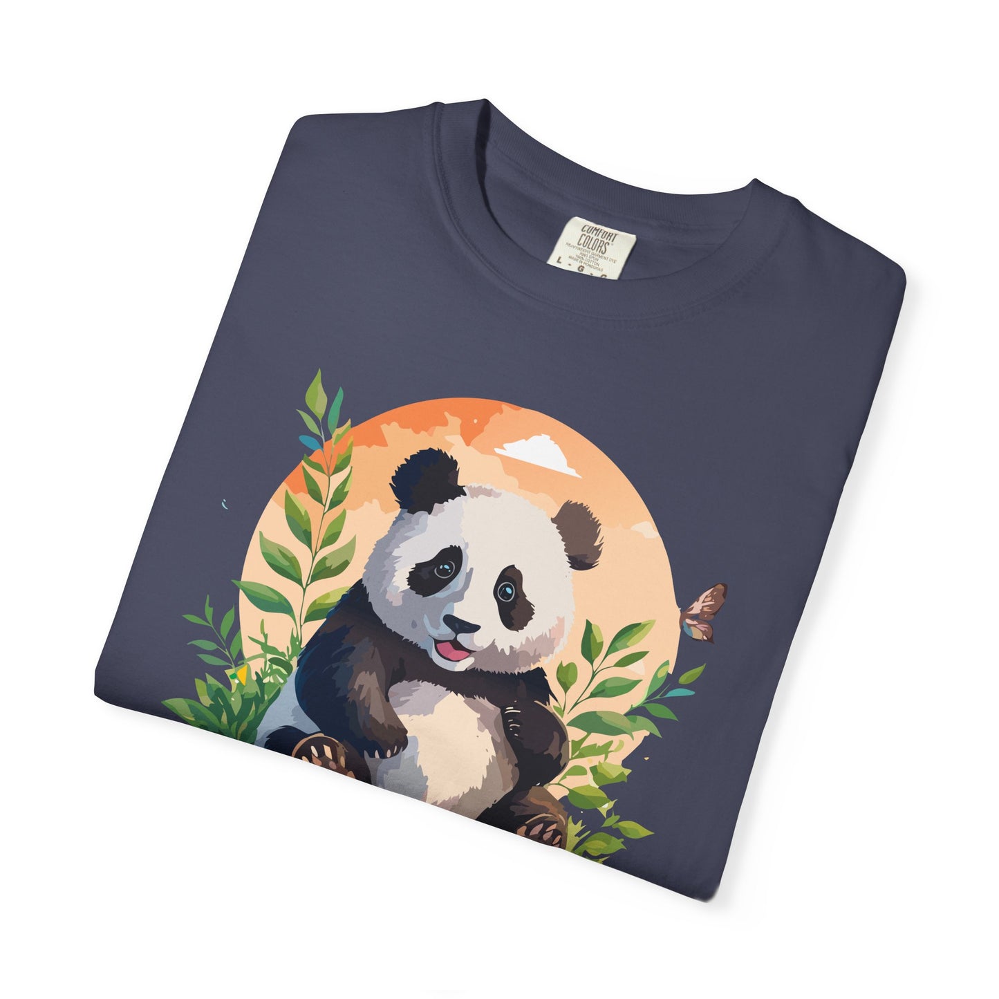 Panda Portrait T-Shirt Unisex Cotton Floral Chinese Graphic Circle Animal Art Tee pp4
