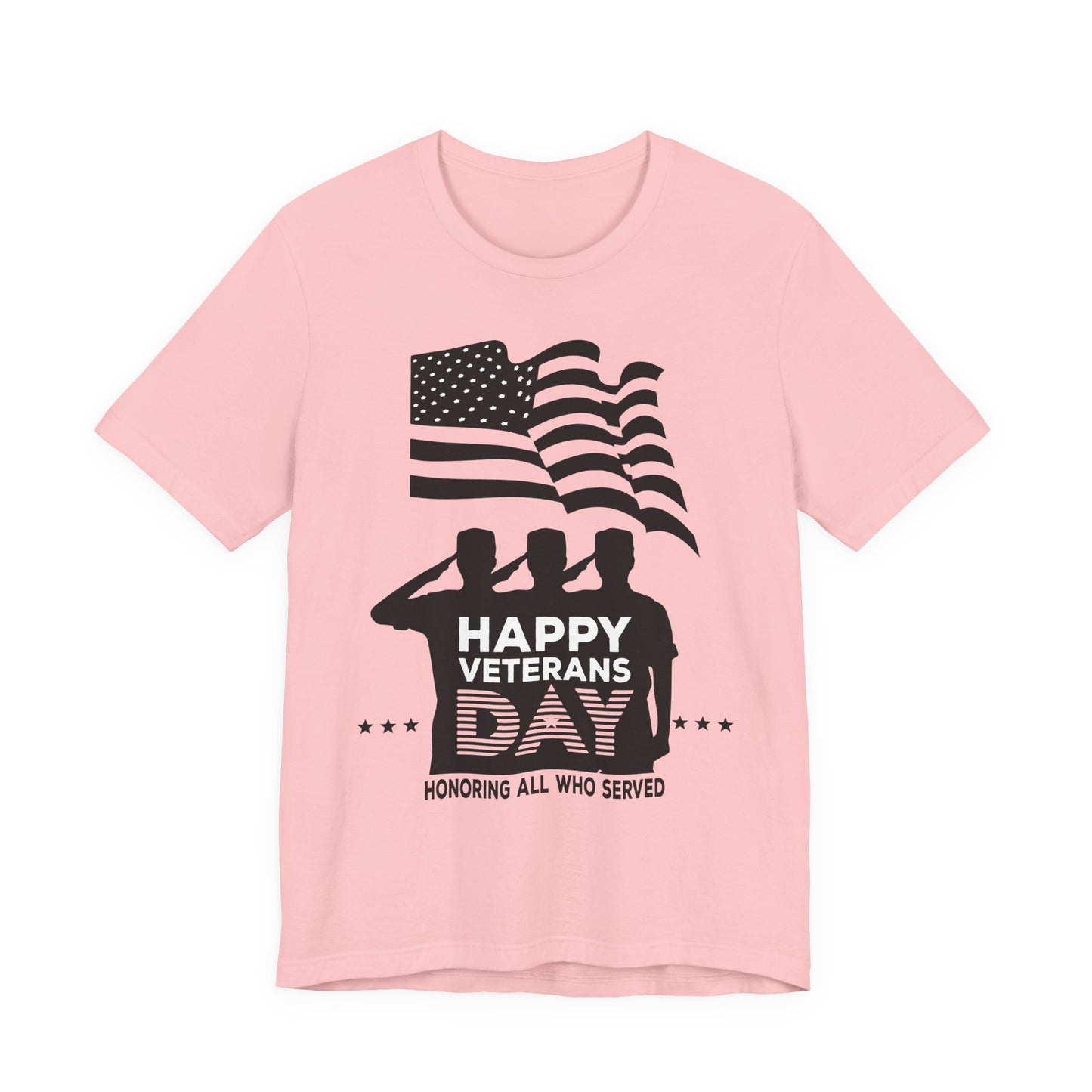 Happy Veterans Day saluting soldiers T-Shirt Patriotic American flag Unisex Cotton v51
