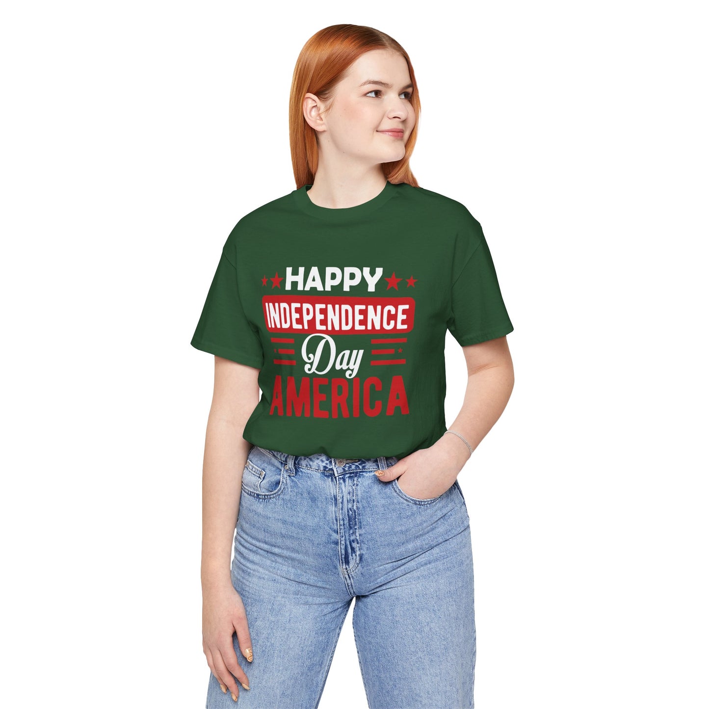 Happy Independence Day America Graphic Unisex Cotton T-Shirt 015