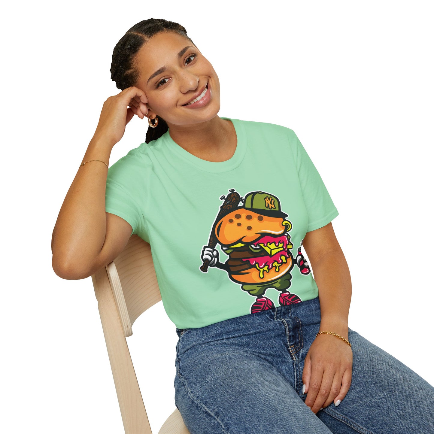 Unisex Cartoon T Shirt Funny Animation Tee Gildan Softstyle 64000 100 Percent Cotton